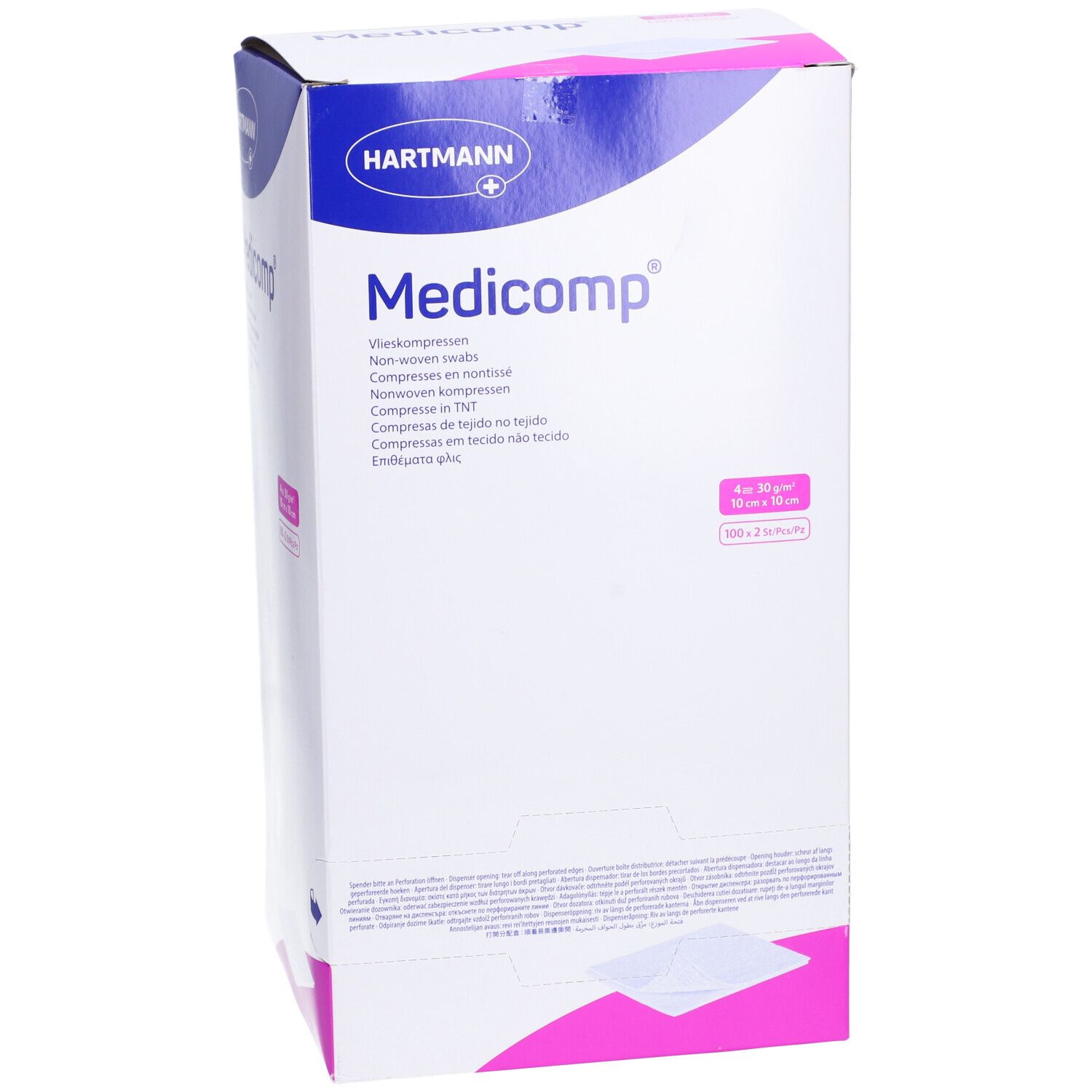 HARTMANN Medicomp® Compresses non tissées 4 couches 10 x 10 cm