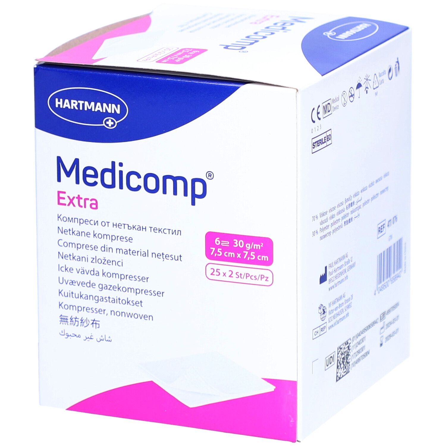 Medicomp ® Vliesskompressen steril 7,5 cm x 7,5 cm