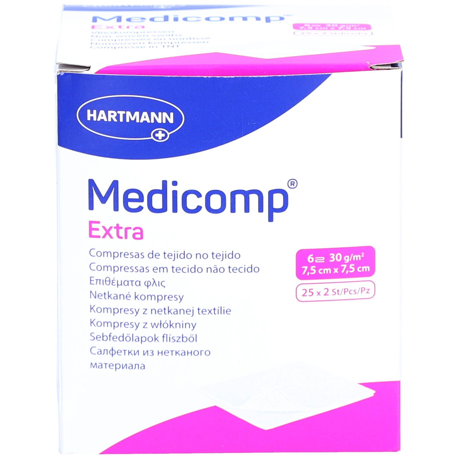 Medicomp ® Vliesskompressen steril 7,5 cm x 7,5 cm