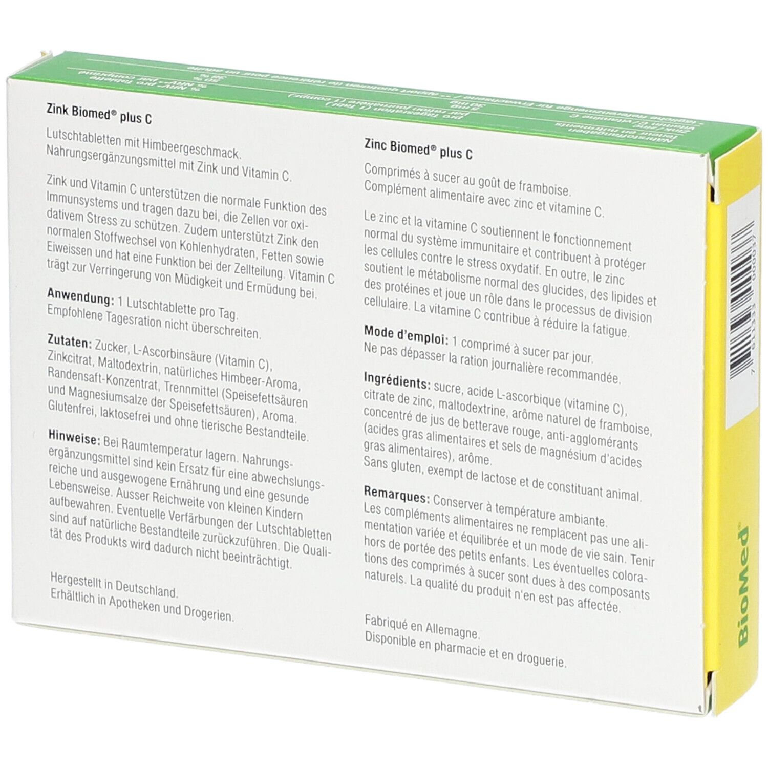 Das Gesunde Plus Kieselerde Calcium Zink C Lutschtabletten ZINK BIOMED PLUS C Lutschtabletten 50 St - Redcare Apotheke