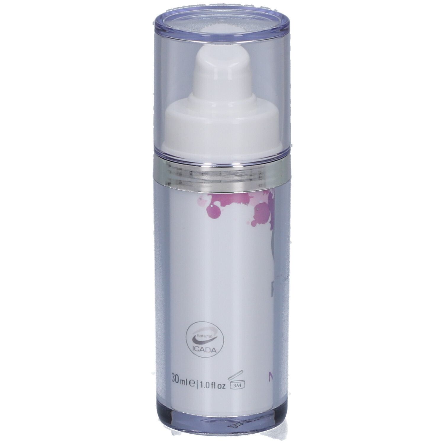 Zylindrische Creme-Flasche mit Pumpkopf und transparenter Kappe. Aufschrift: Regulat Beauty, Anti Aging Night Repair, 30ml.