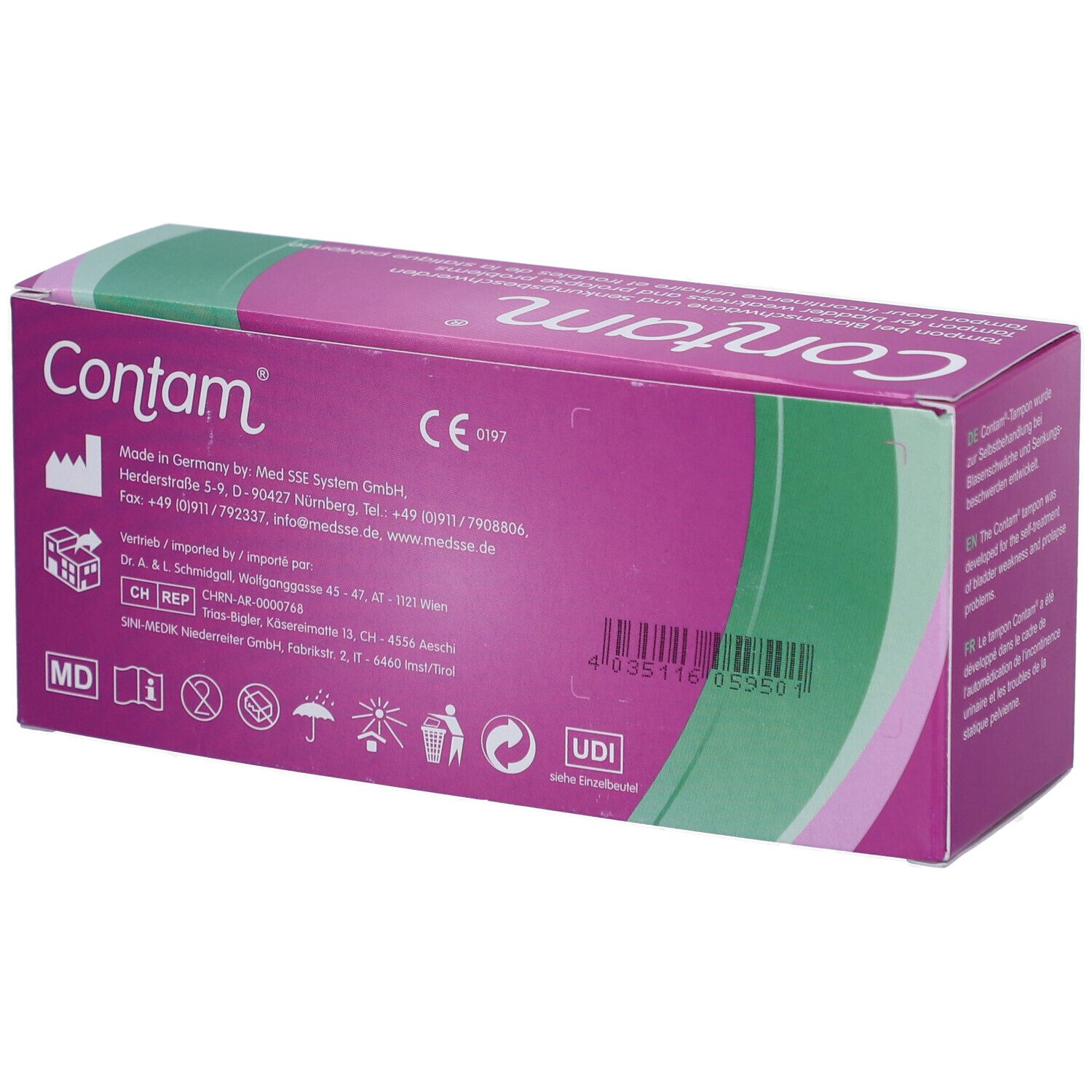 Contam® Tampon pour incontinence urinaire et troubles de la statique pelvienne Extra / Extra-Plus / Super-Plus