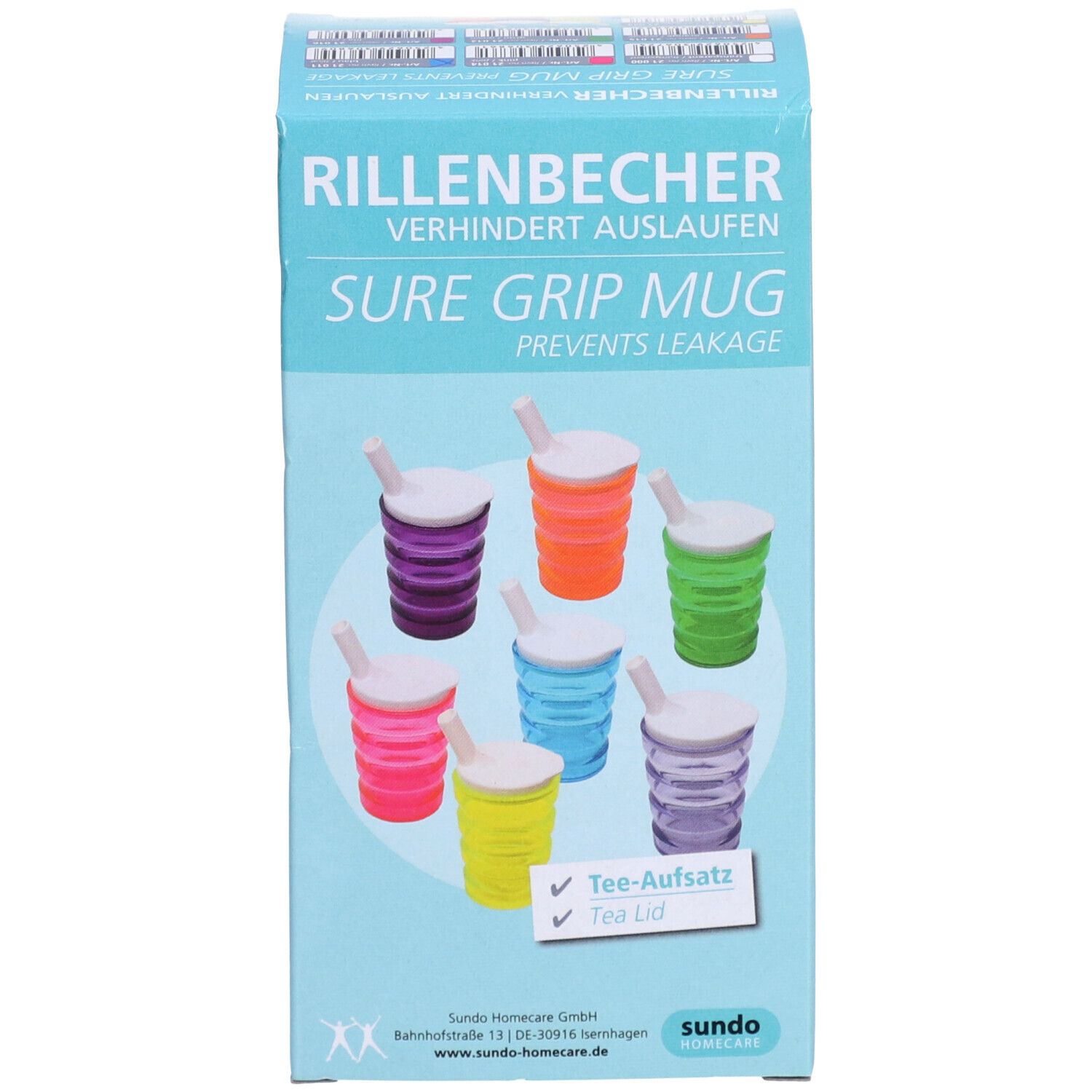 SUNDO Rillenbecher auslaufsicher 200ml blau