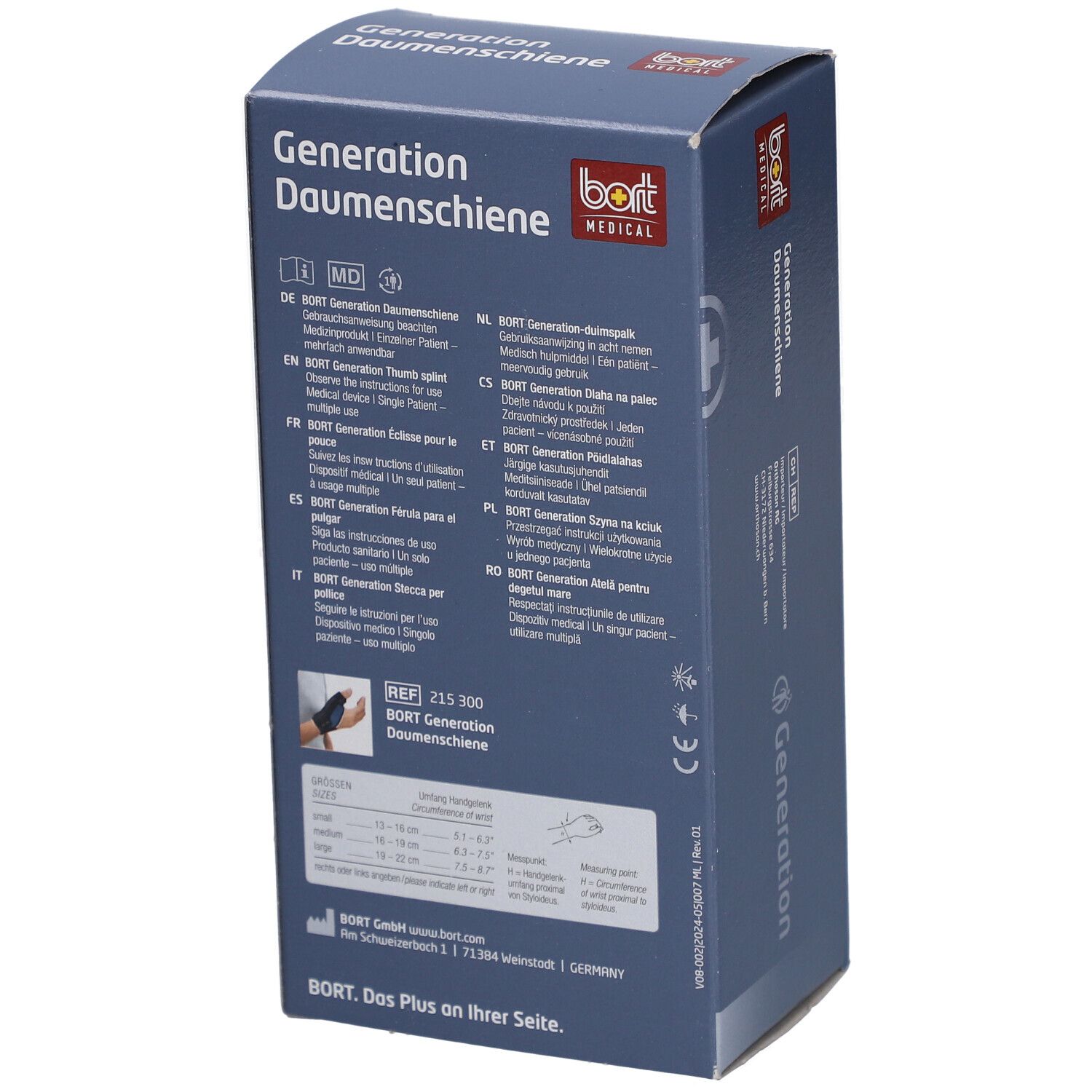 BORT Generation Daumenschiene links Gr. M blau