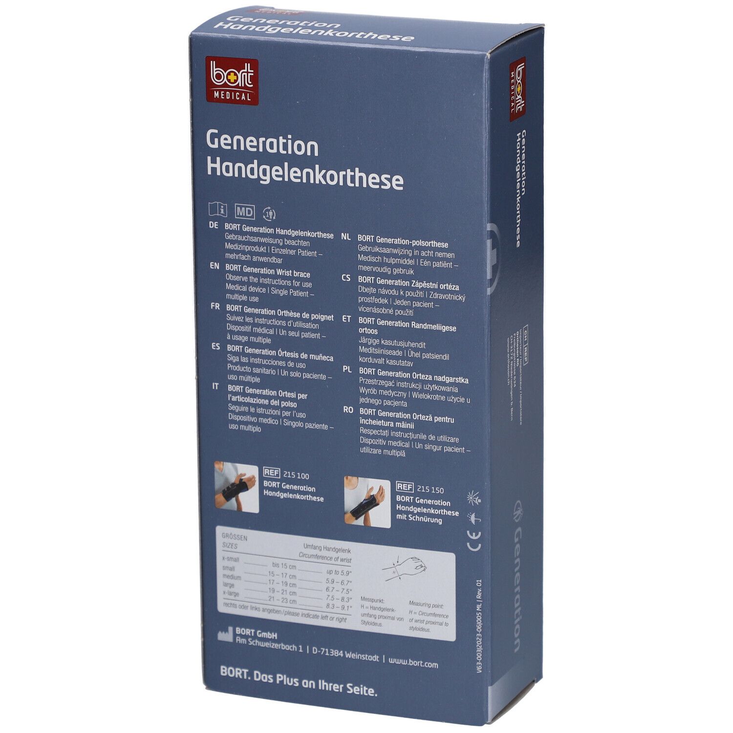 BORT Generation Handgelenkorthese links Gr. M blau