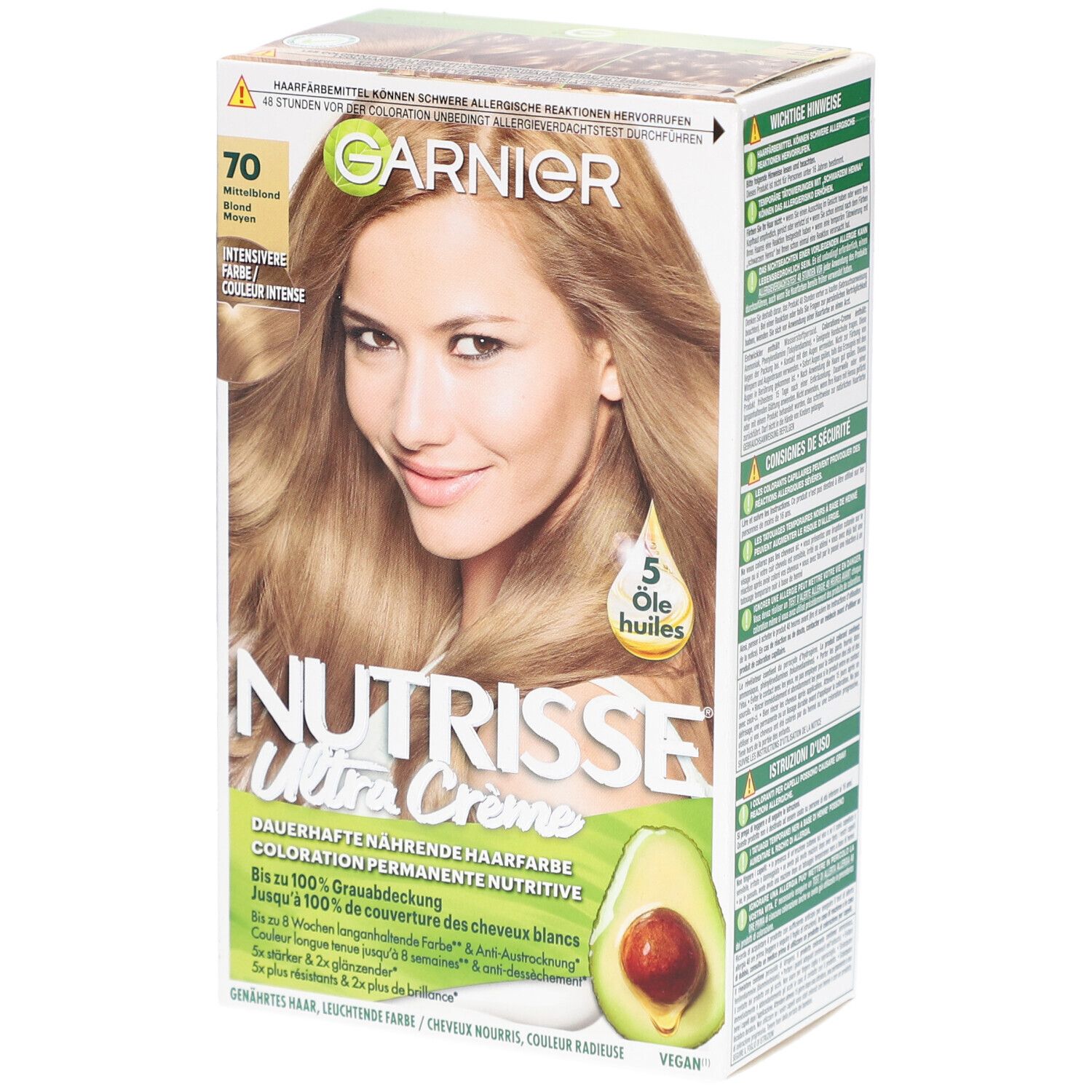 GARNIER NUTRISSE Crème Nährende permanente Coloration 70 Mittelblond