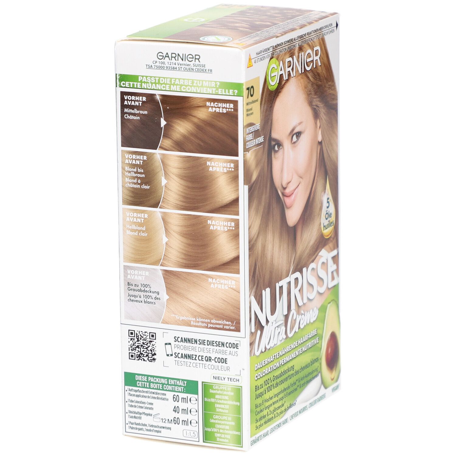 GARNIER NUTRISSE Crème Nährende permanente Coloration 70 Mittelblond