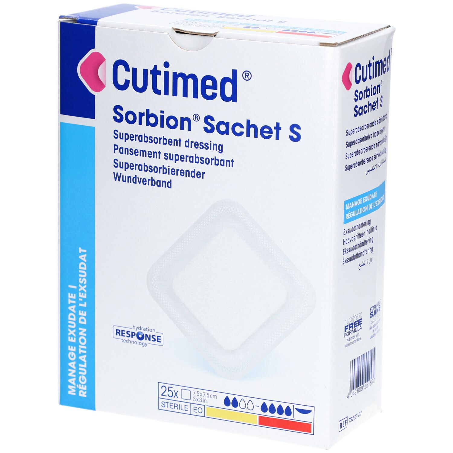 CUTIMED® Sorbion Sachet S - Pansement hydrocellulaire super absorbant - 7,5 x 7,5 cm