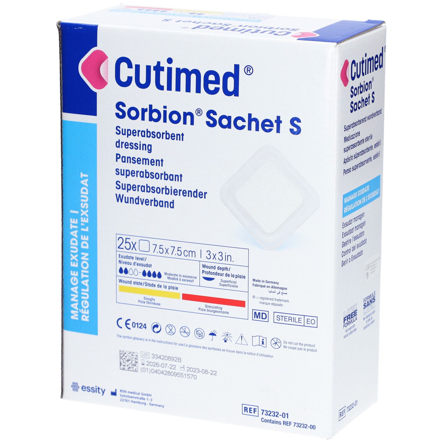 CUTIMED® Sorbion Sachet S - Pansement hydrocellulaire super absorbant - 7,5 x 7,5 cm