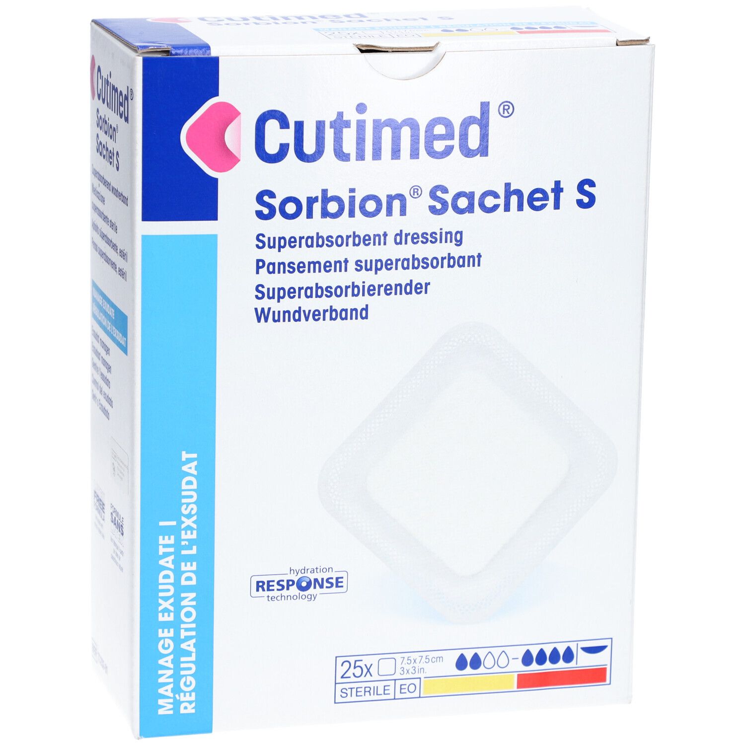 CUTIMED® Sorbion Sachet S - Pansement hydrocellulaire super absorbant - 7,5 x 7,5 cm