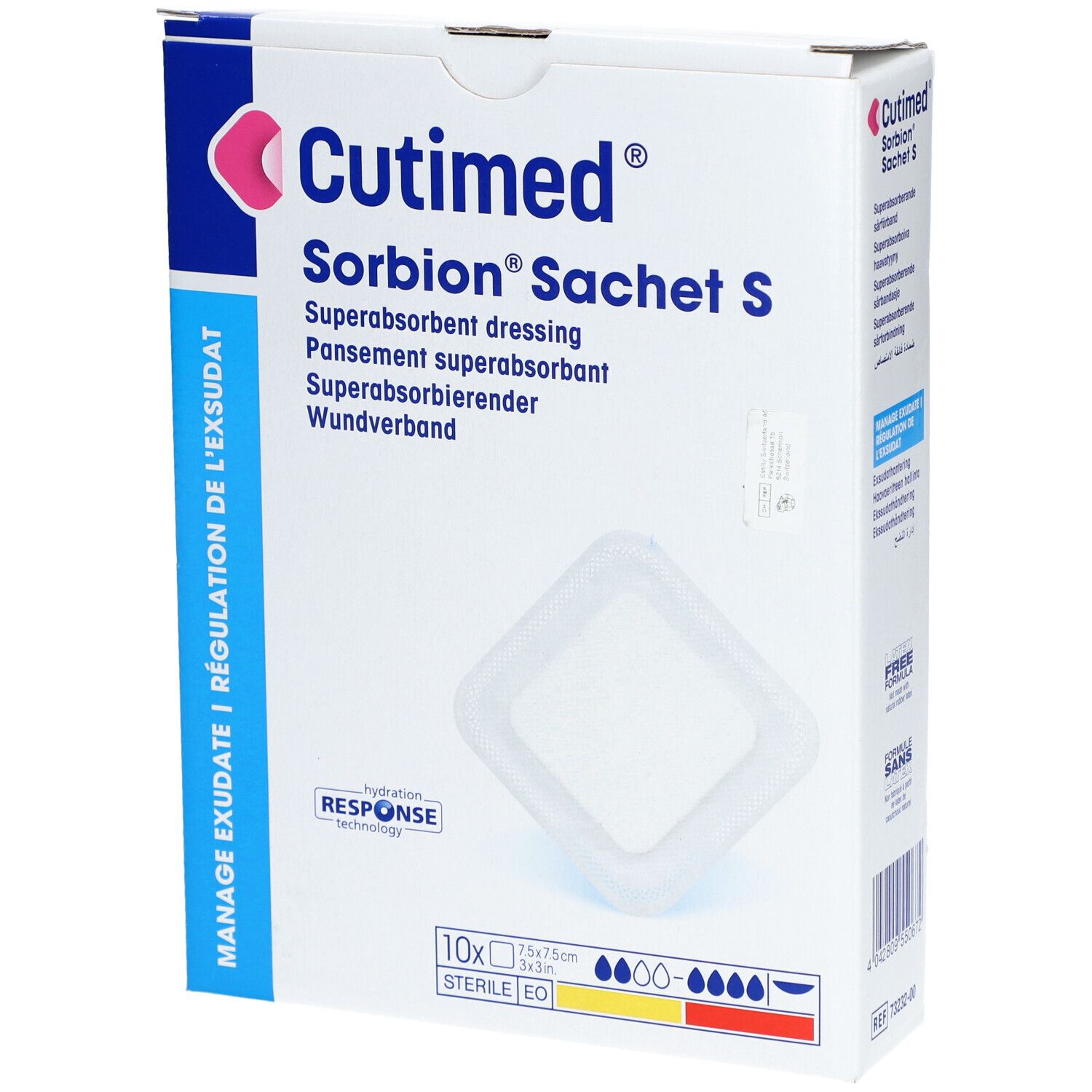 CUTIMED® Sorbion Sachet S - Pansement hydrocellulaire super absorbant - 7,5 x 7,5 cm