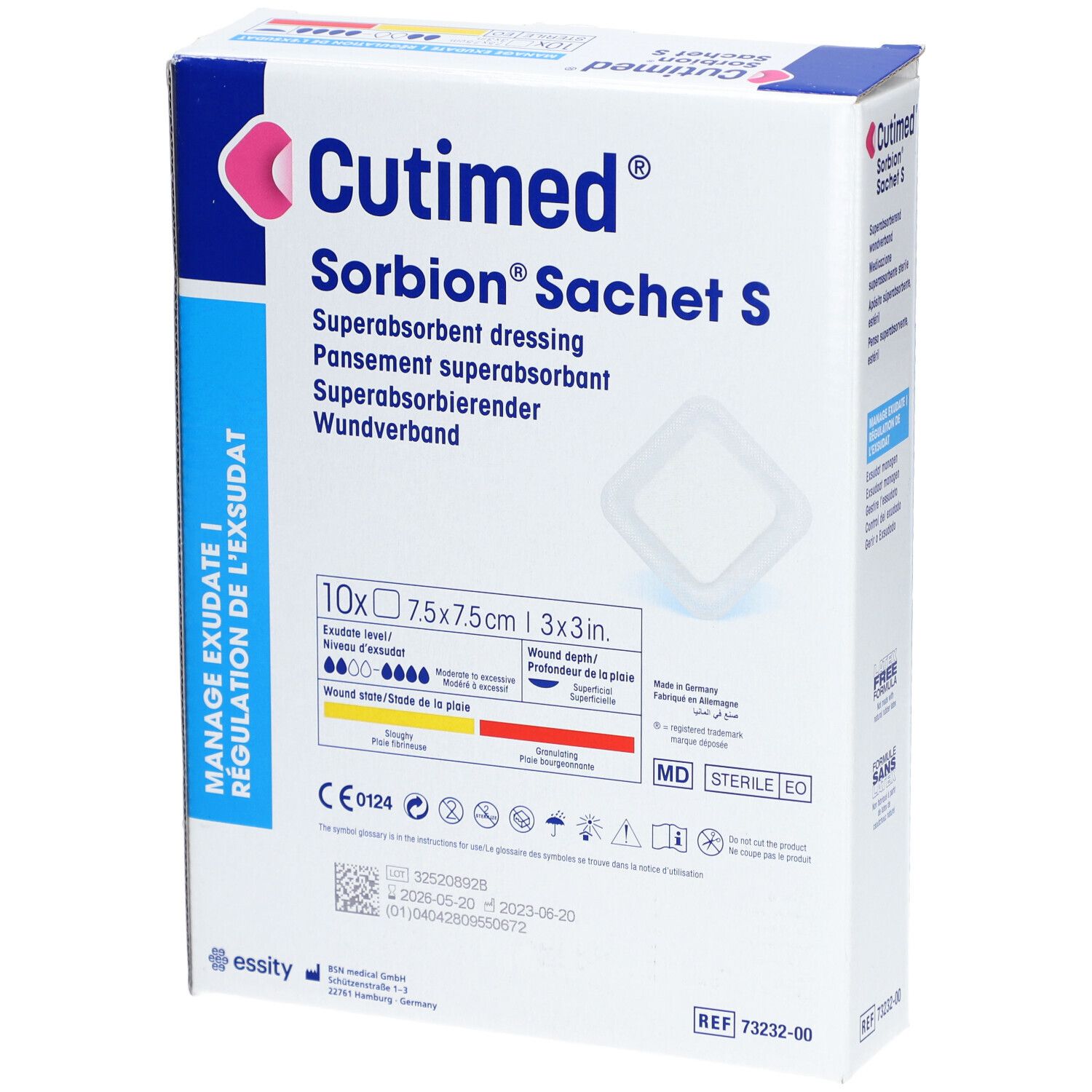 CUTIMED® Sorbion Sachet S - Pansement hydrocellulaire super absorbant - 7,5 x 7,5 cm