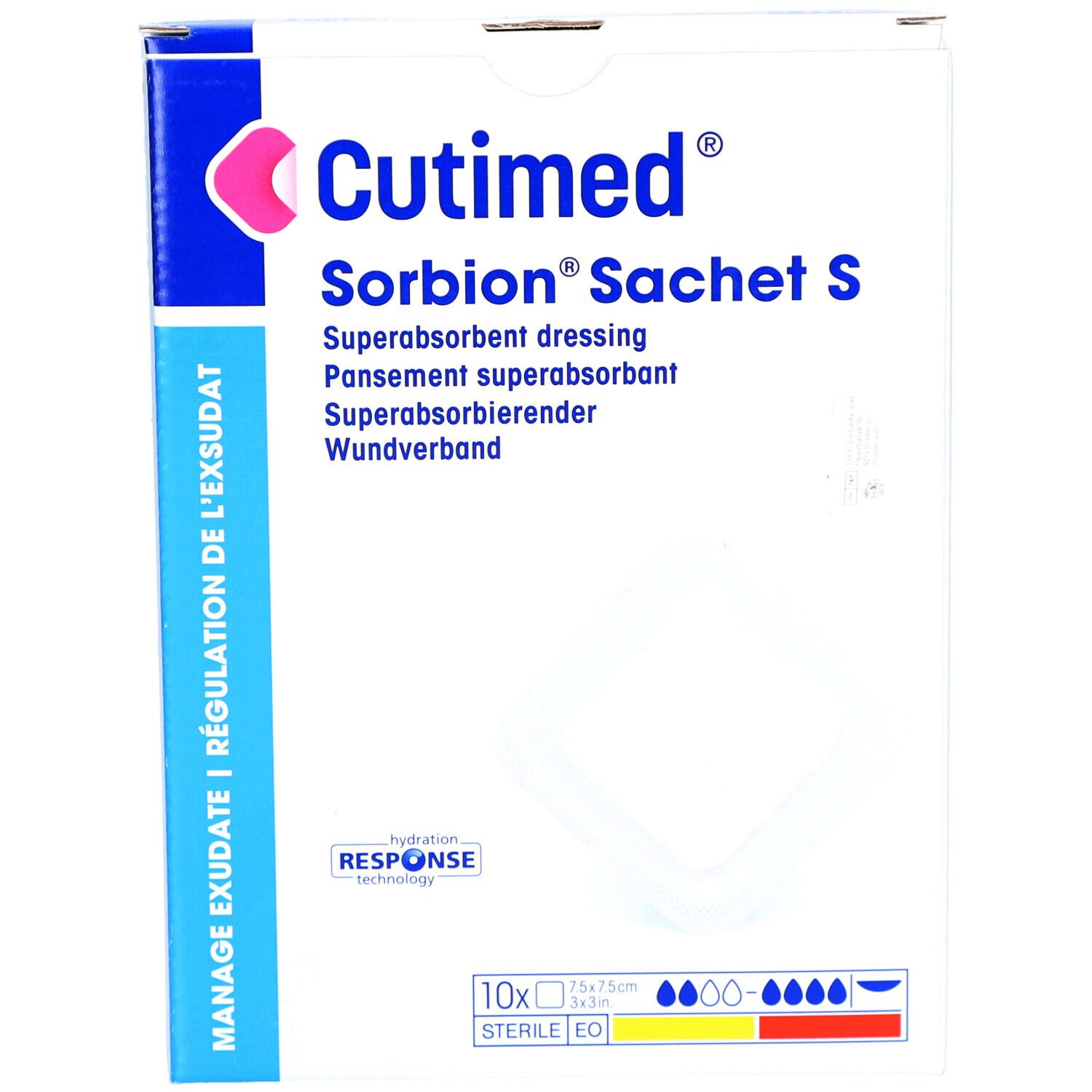 CUTIMED® Sorbion Sachet S - Pansement hydrocellulaire super absorbant - 7,5 x 7,5 cm