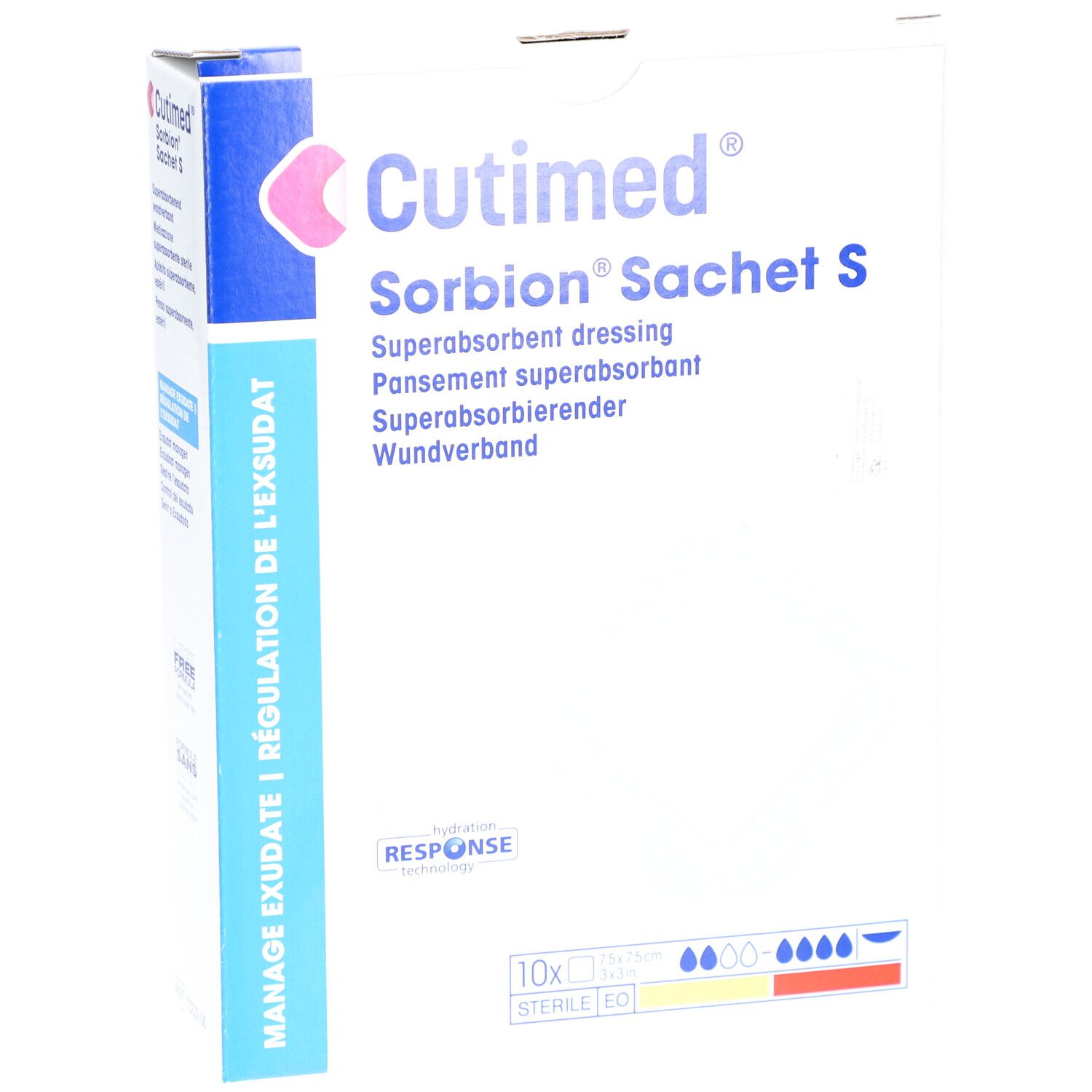 CUTIMED® Sorbion Sachet S - Pansement hydrocellulaire super absorbant - 7,5 x 7,5 cm