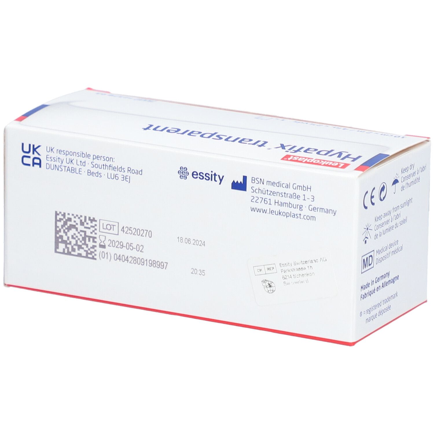 HYPAFIX Transparent Film adhésif transparent en rouleau 10 cm x 2 m
