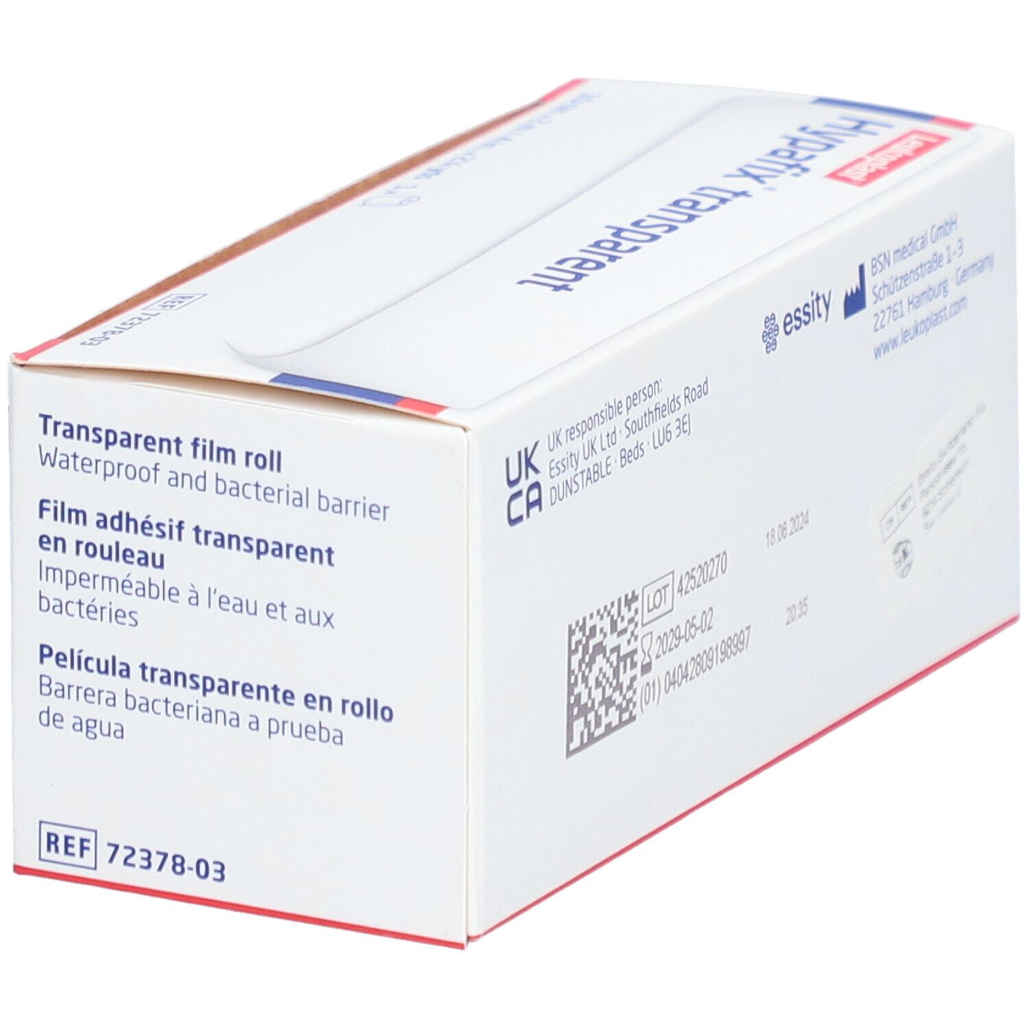 HYPAFIX Transparent Film adhésif transparent en rouleau 10 cm x 2 m