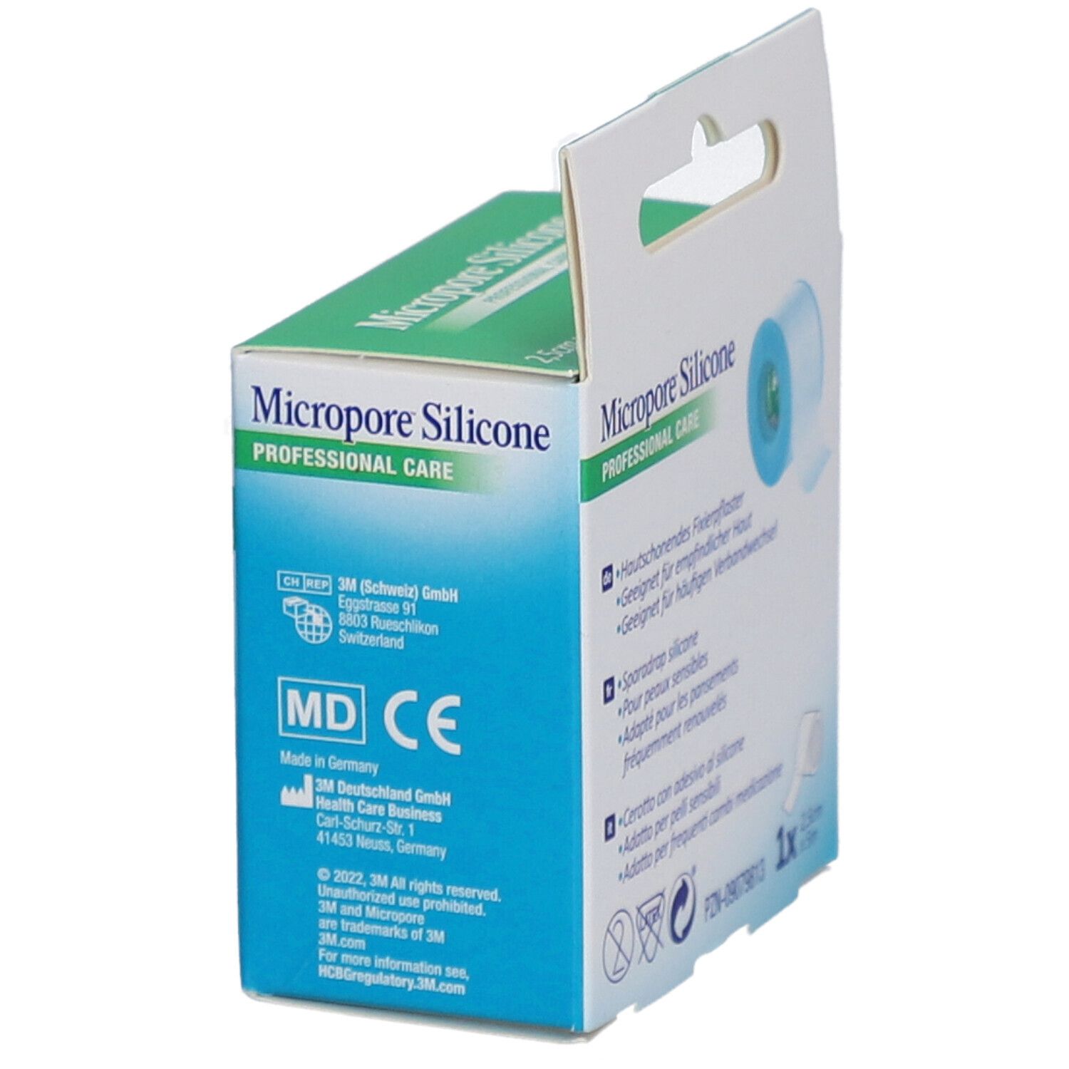 3M Micropore Klebepflaster Silikon 2,5 cm x 5 m