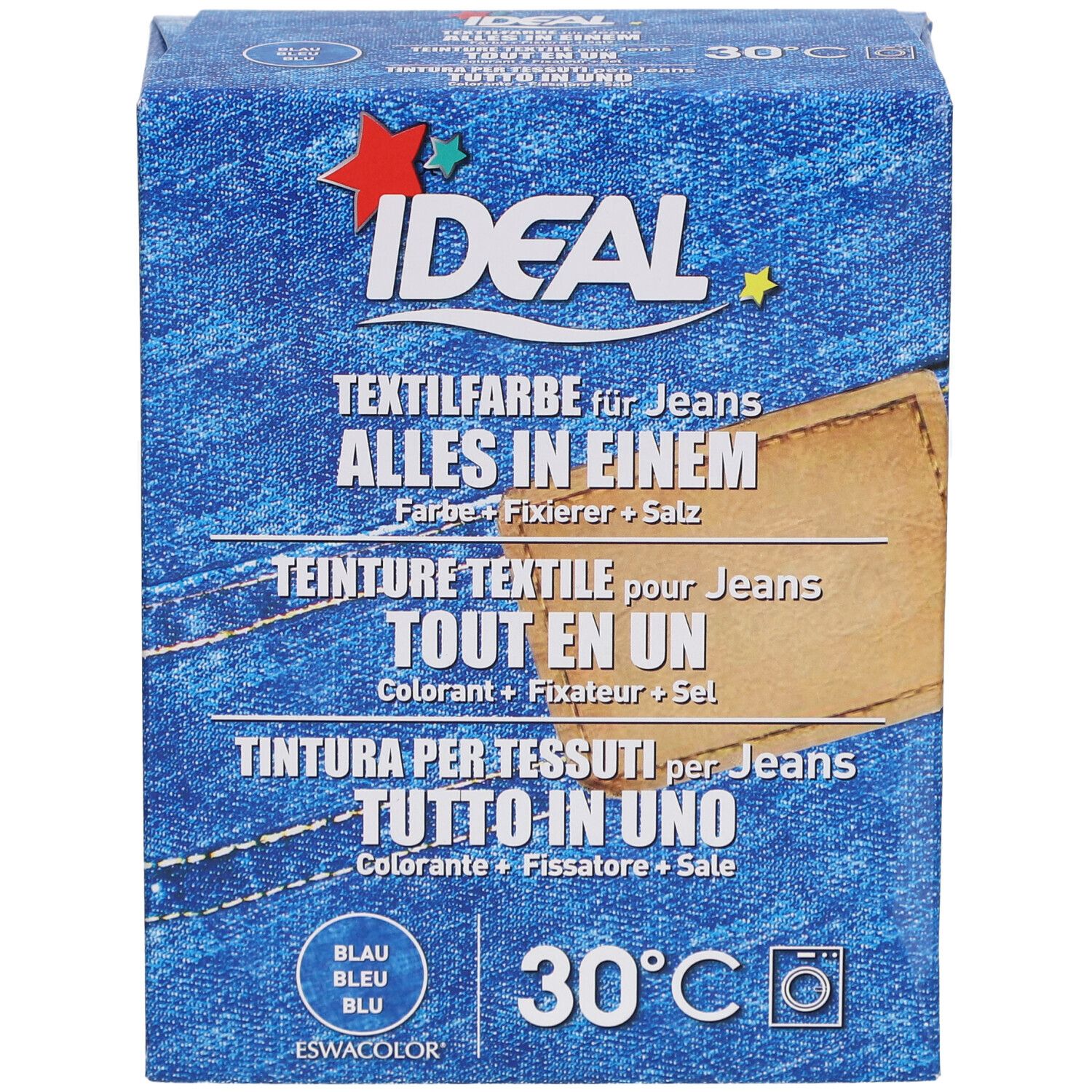 Ideal® Textilfarbe Jeansblau Alles in Einem für Waschmaschinen