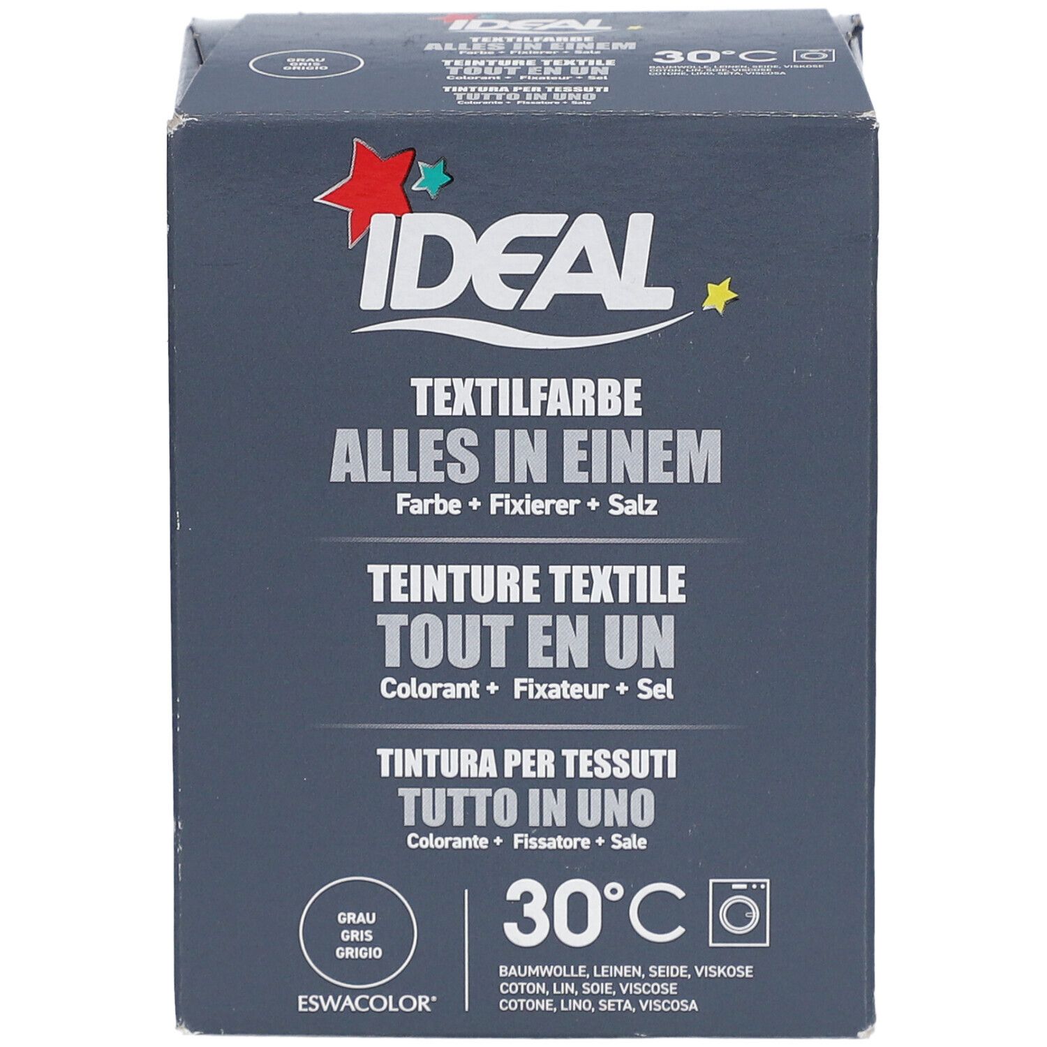 Ideal® Textilfarbe Grau Alles in Einem für Waschmaschinen