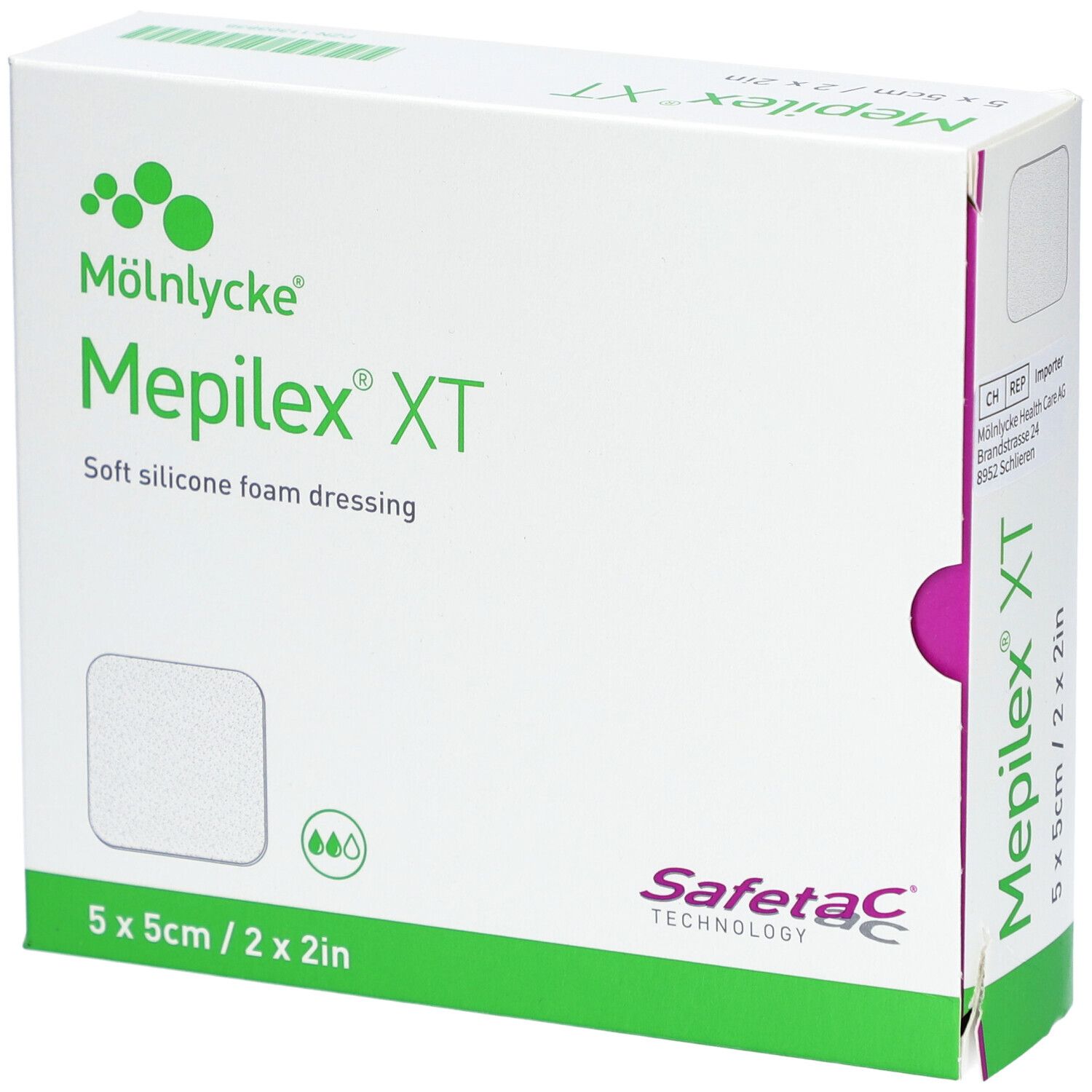 MÖLNLYCKE® Mepilex® XT Hydrozelluläres Pflaster Silikoniert 5 x 5 cm Steril