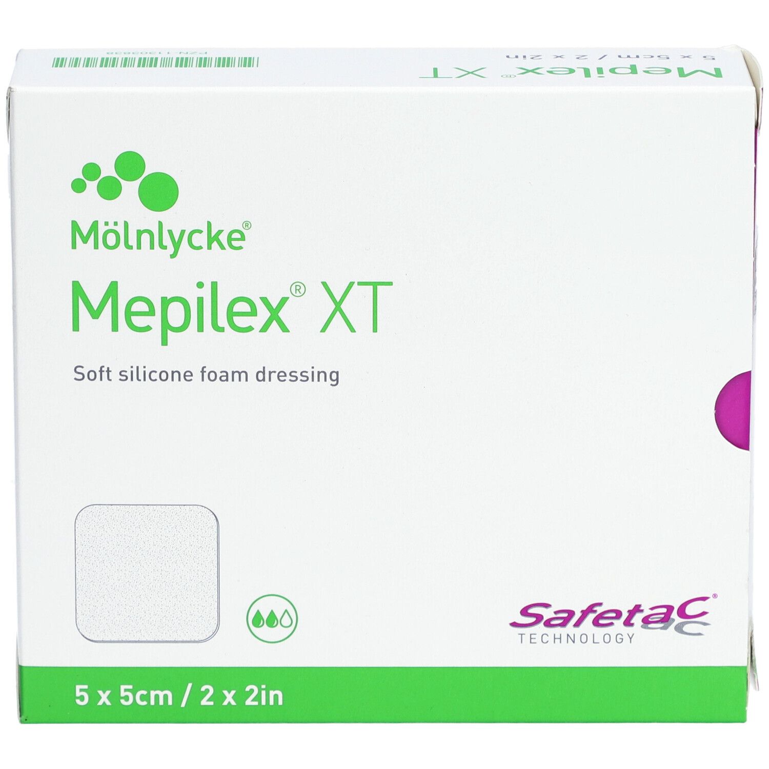 MÖLNLYCKE® Mepilex® XT Hydrozelluläres Pflaster Silikoniert 5 x 5 cm Steril