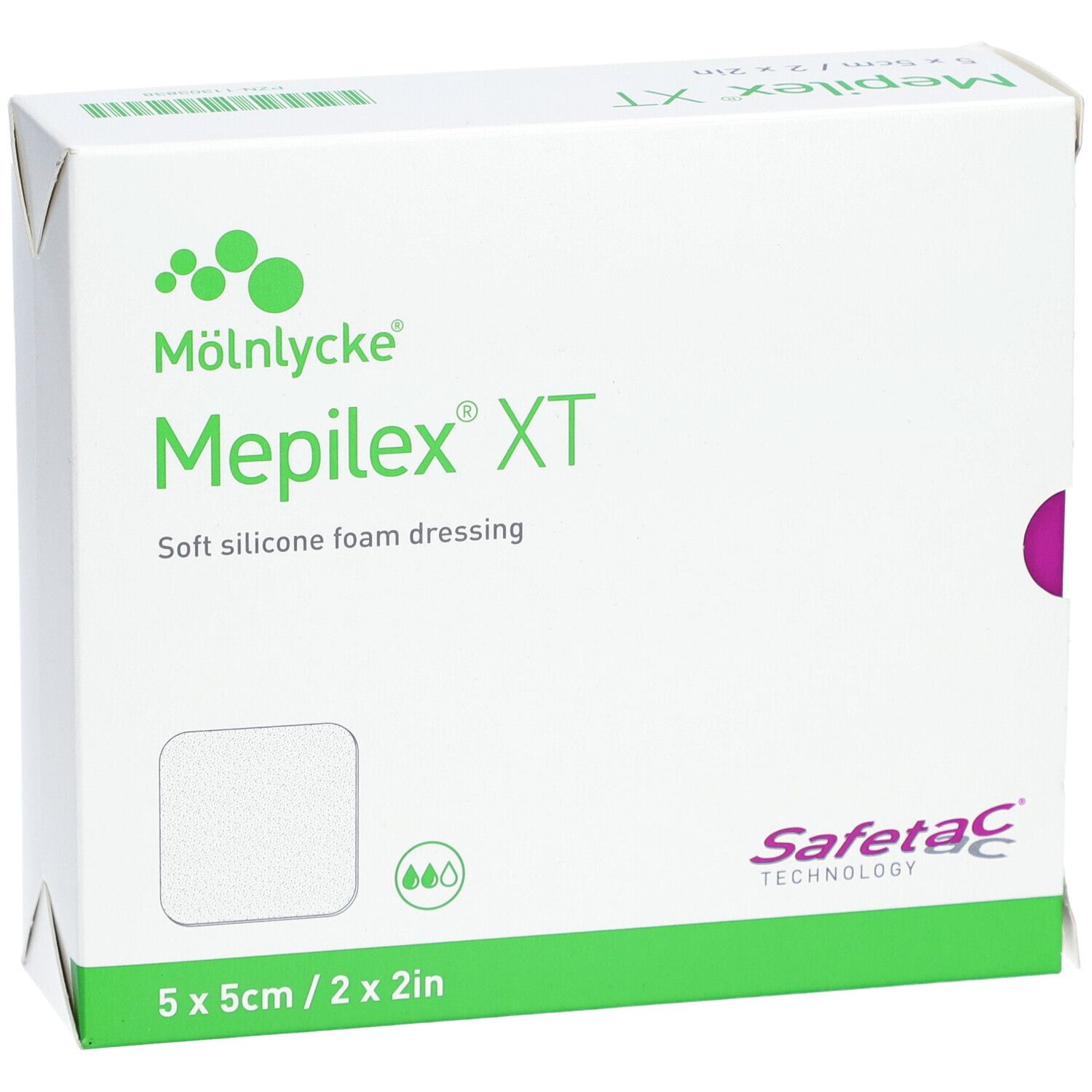 MÖLNLYCKE® Mepilex® XT Hydrozelluläres Pflaster Silikoniert 5 x 5 cm Steril