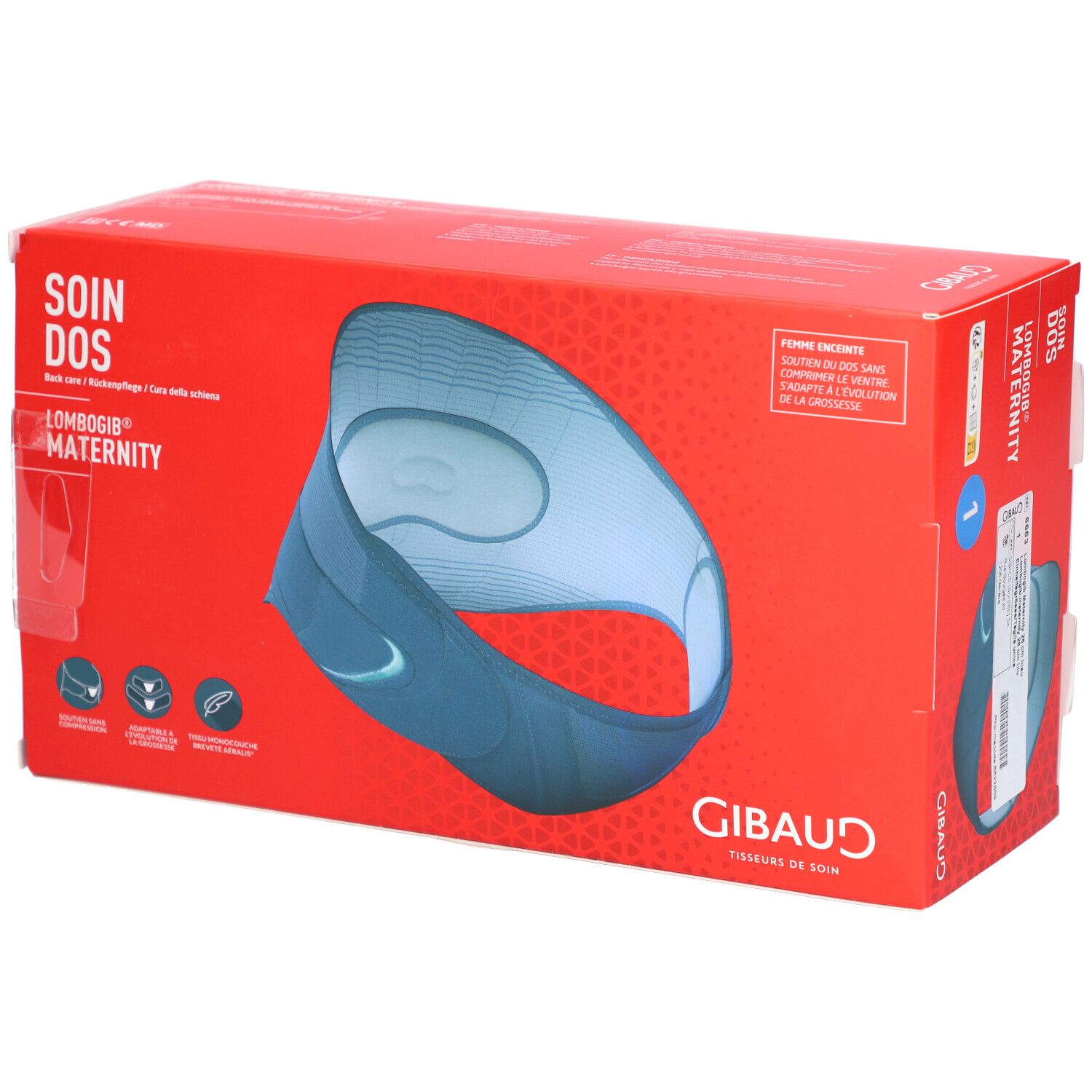 GIBAUD Ceinture lombaire de grossesse Lombogib avec soutien abdominal
