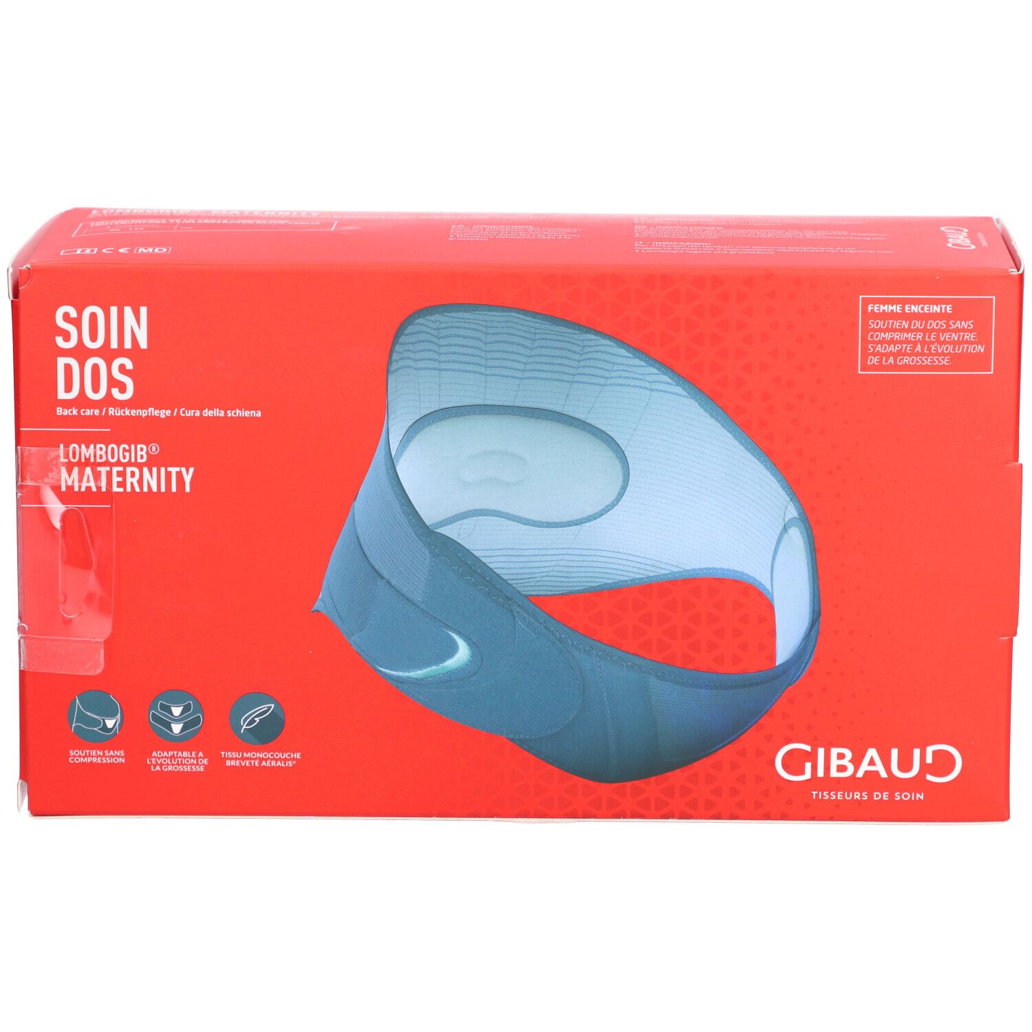 GIBAUD Ceinture lombaire de grossesse Lombogib avec soutien abdominal