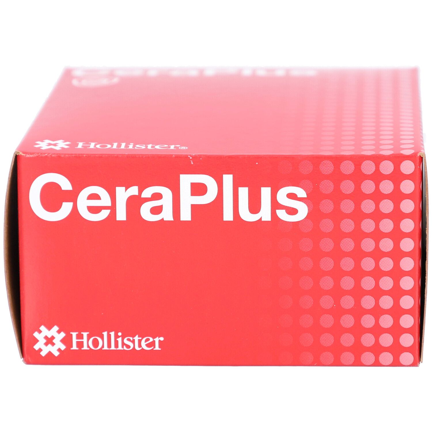 Boîte rouge avec "CeraPlus" et logo "Hollister". Texte: "CeraPlus".