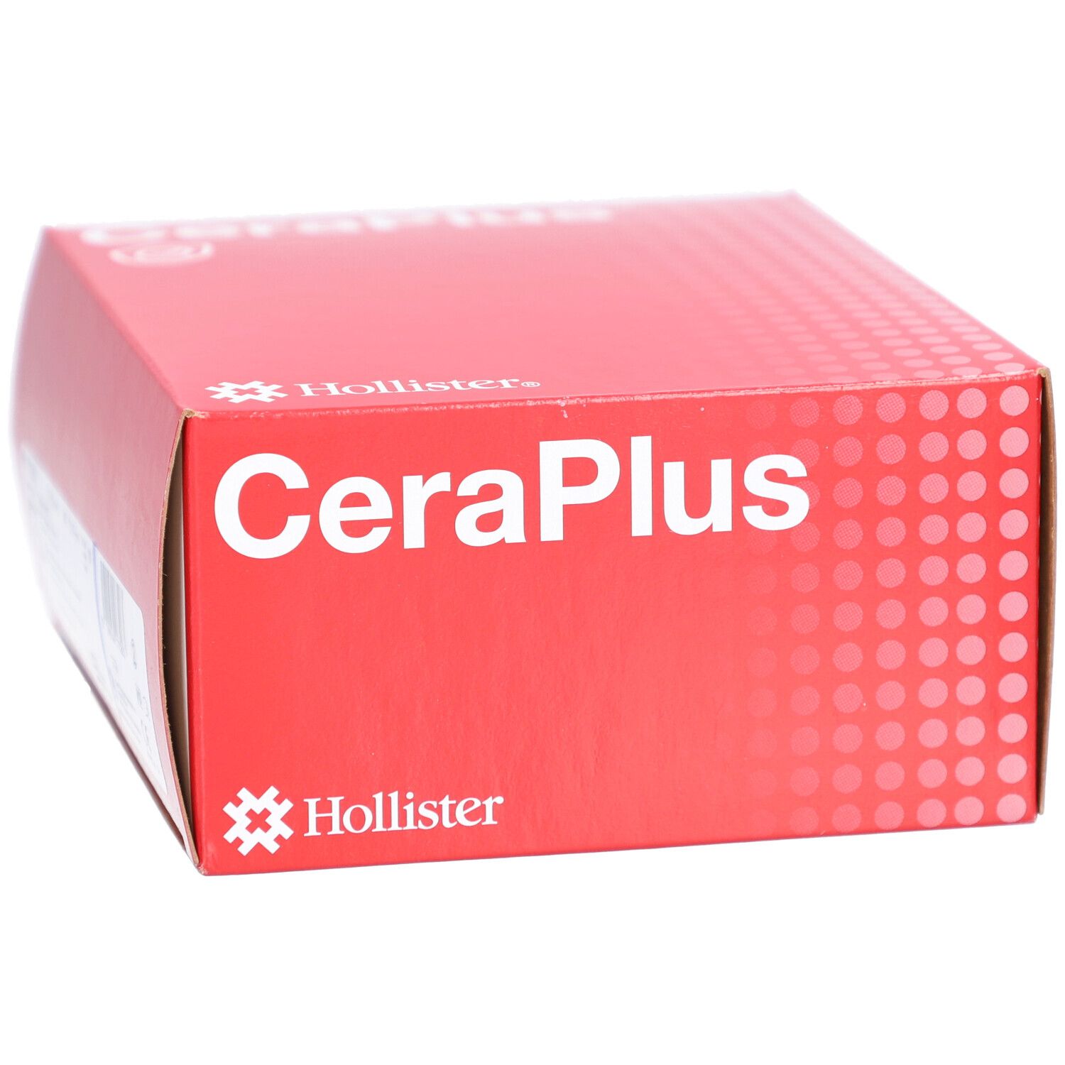 Boîte rouge avec "CeraPlus" et logo "Hollister". Texte: "CeraPlus".