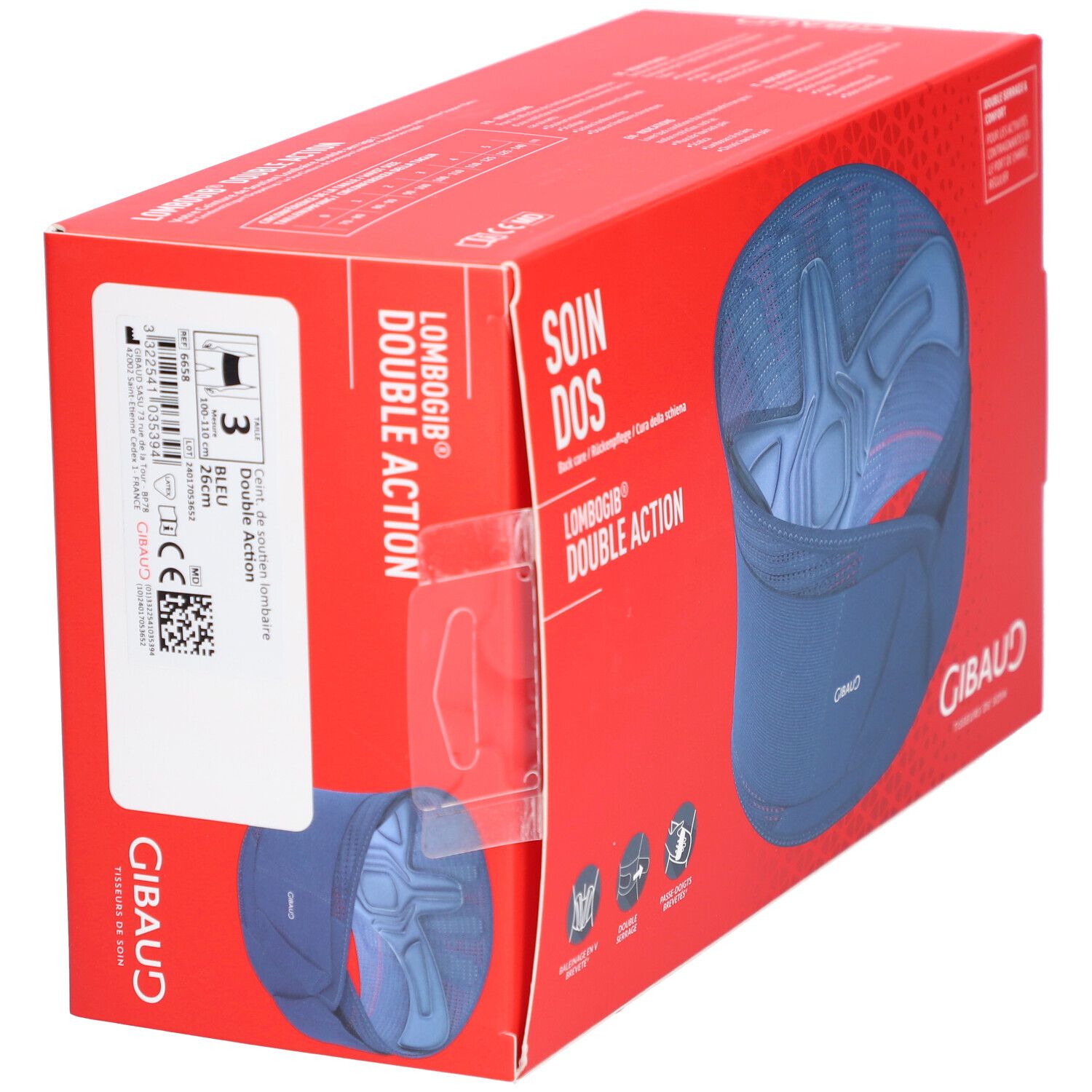 GIBAUD Lombogib Double Act 26cm Gr3 100-110 cm blau
