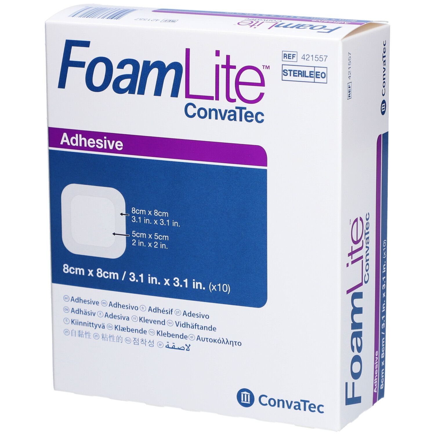 FOAM LITE Convatec Silikon-Schaum 8x8cm 10 Stk