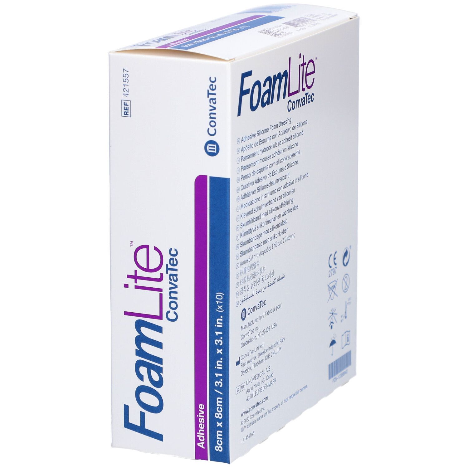 FOAM LITE Convatec Silikon-Schaum 8x8cm 10 Stk