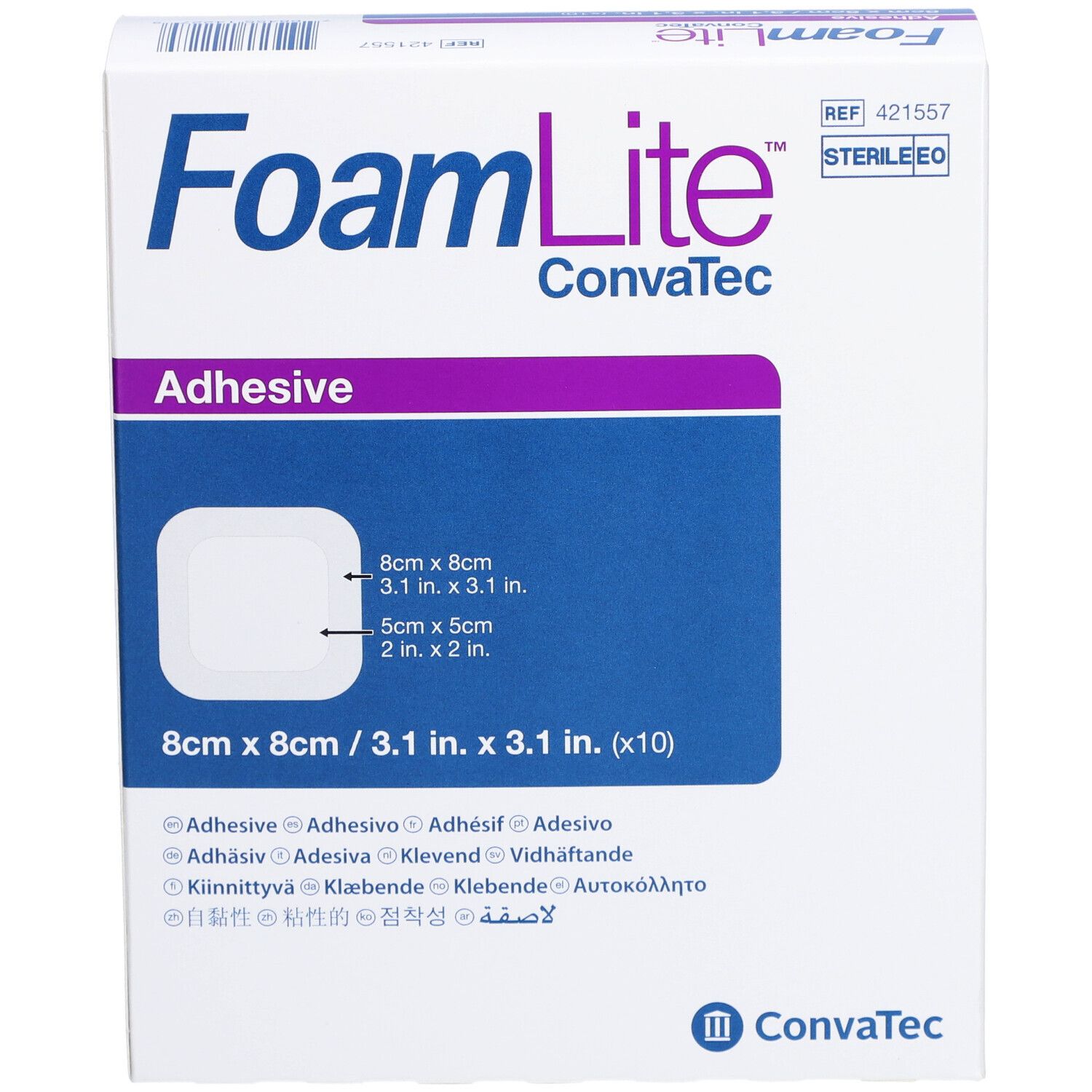 FOAM LITE Convatec Silikon-Schaum 8x8cm 10 Stk