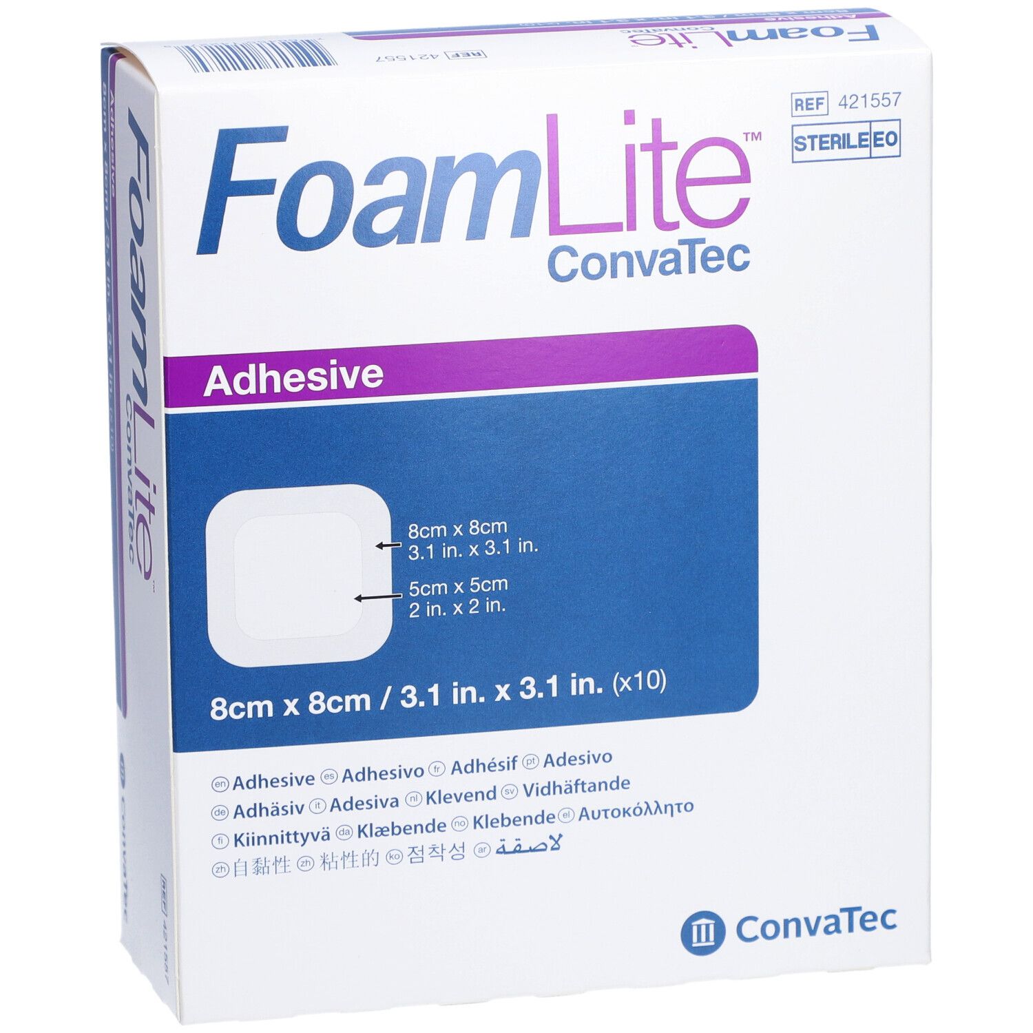 FOAM LITE Convatec Silikon-Schaum 8x8cm 10 Stk
