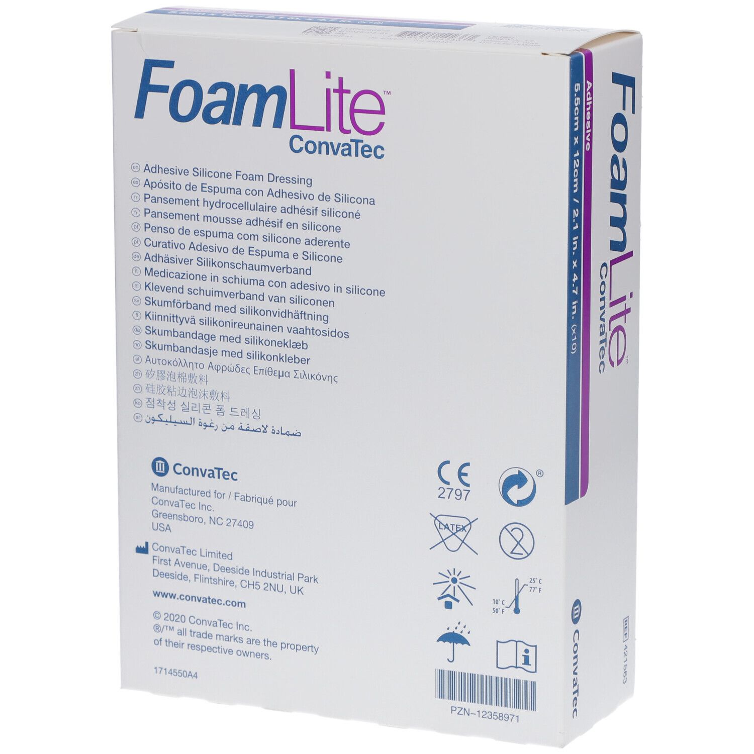 FOAM LITE Convatec Silikon-Schaum 5.5x12cm 10 Stk