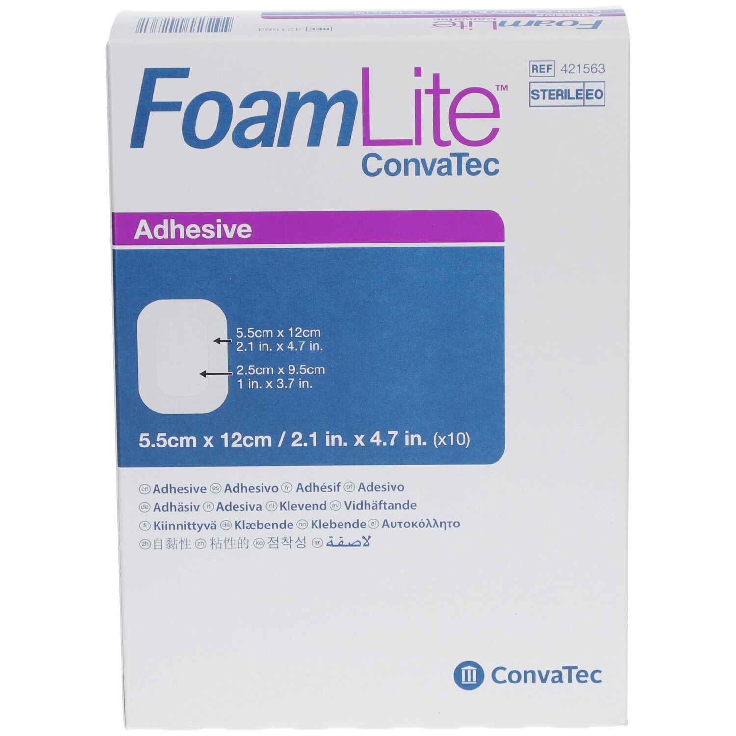 FOAM LITE Convatec Silikon-Schaum 5.5x12cm 10 Stk