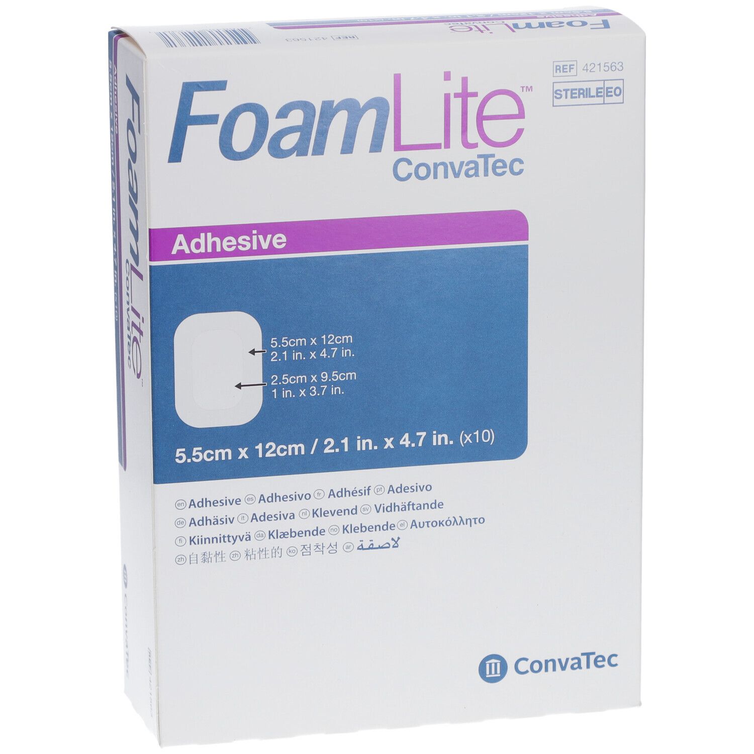 FOAM LITE Convatec Silikon-Schaum 5.5x12cm 10 Stk