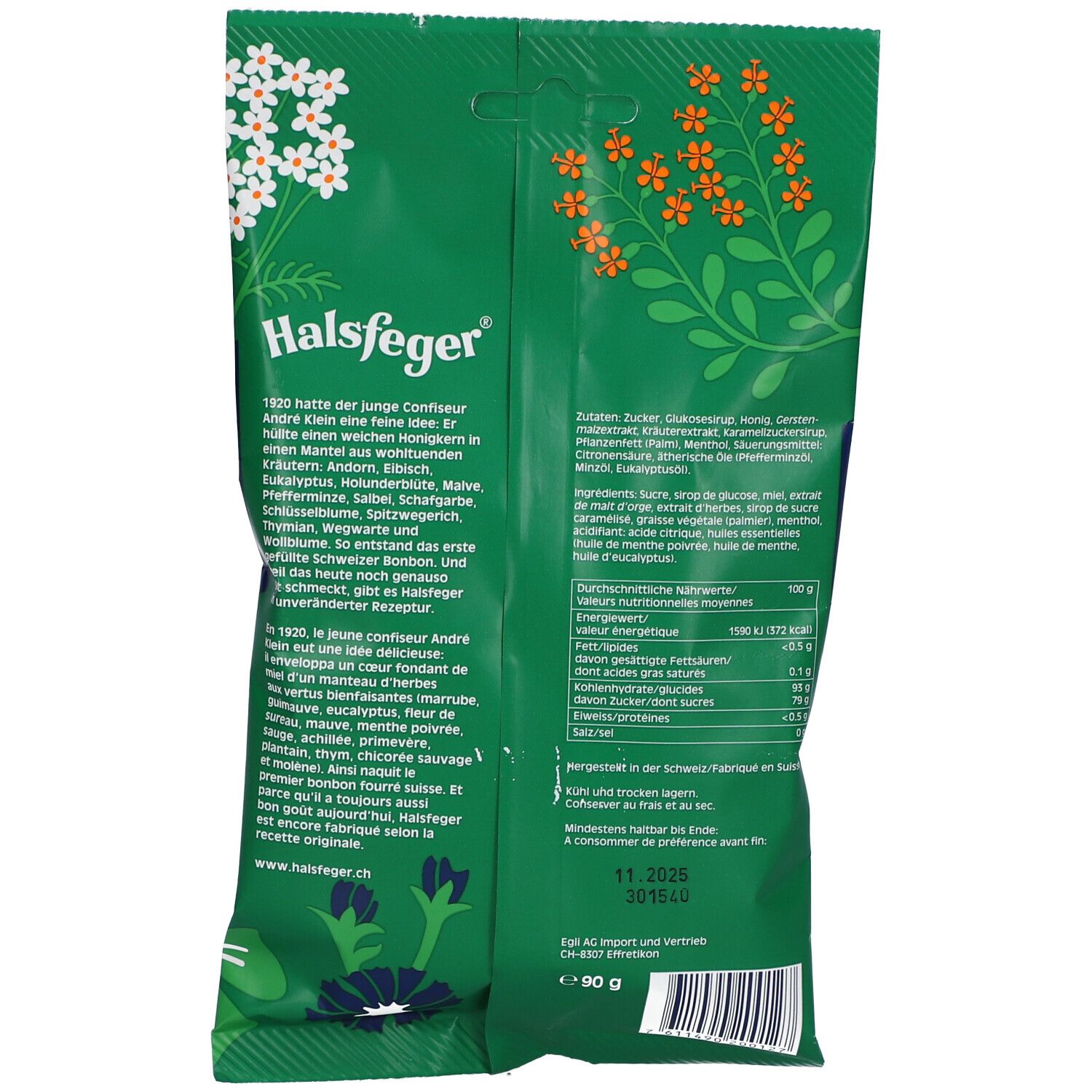 HALSFEGER® Bonbon aux herbes avec cœur de miel doux