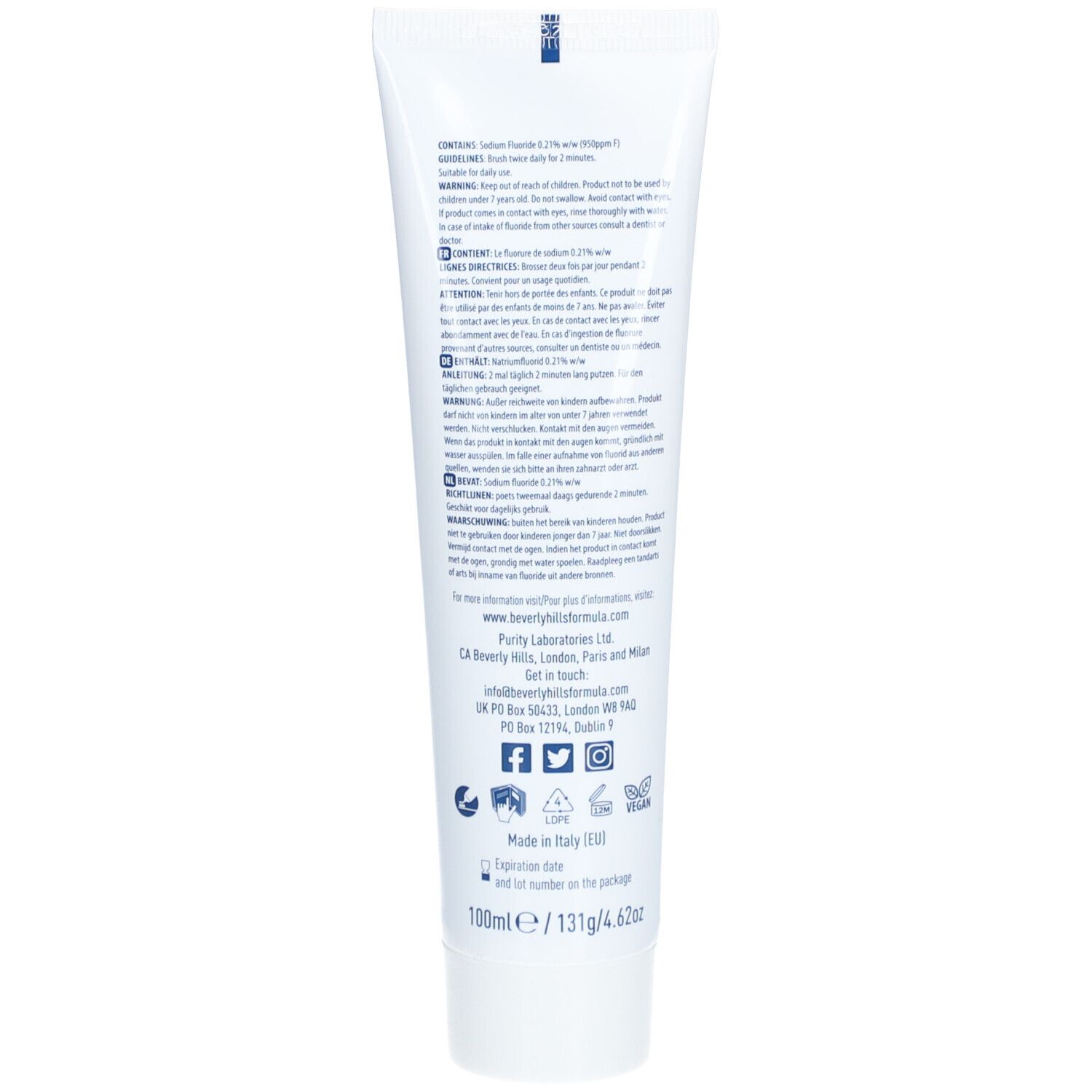 BEVERLY HILLS FORMULA Perfect White Zahnpasta Remineralisierung