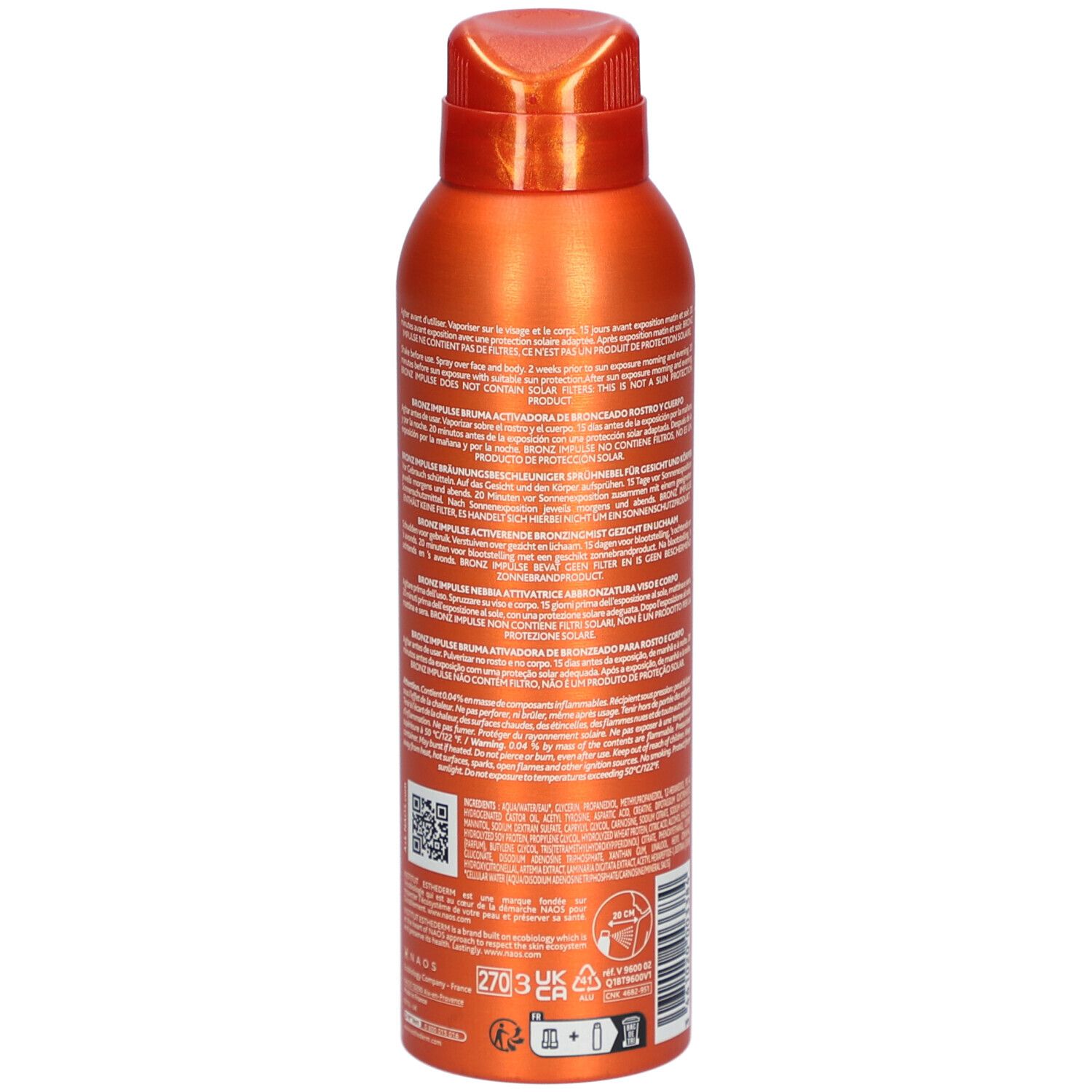 Esthederm Bronz Impulse Brume activatrice de bronzage pour le visage et le corps