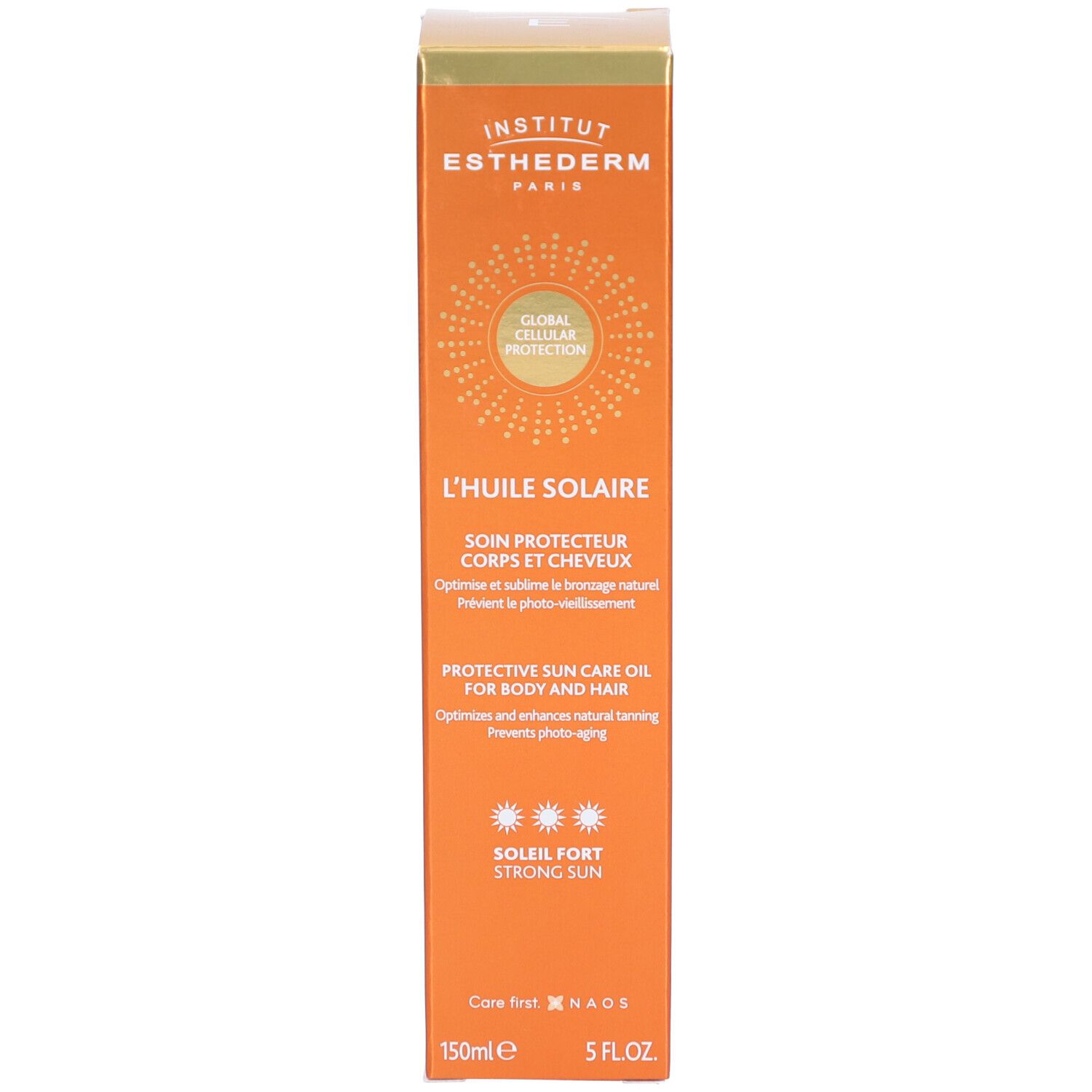 INSTITUT ESTHEDERM L'HUILE SOLAIRE SOIN PROTECTEUR CORPS ET CHEVEUX - SOLEIL FORT