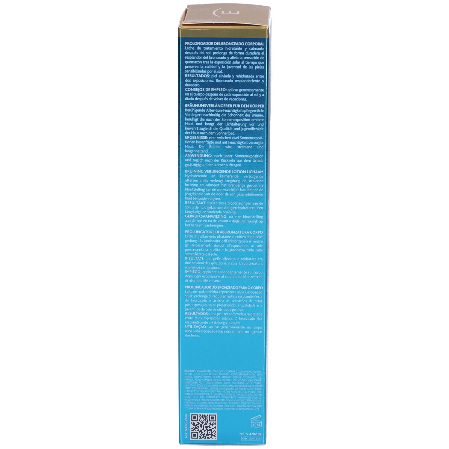 INSTITUT ESTHEDERM Lait Corps Prolongateur de Bronzage Apaisant et Hydratant