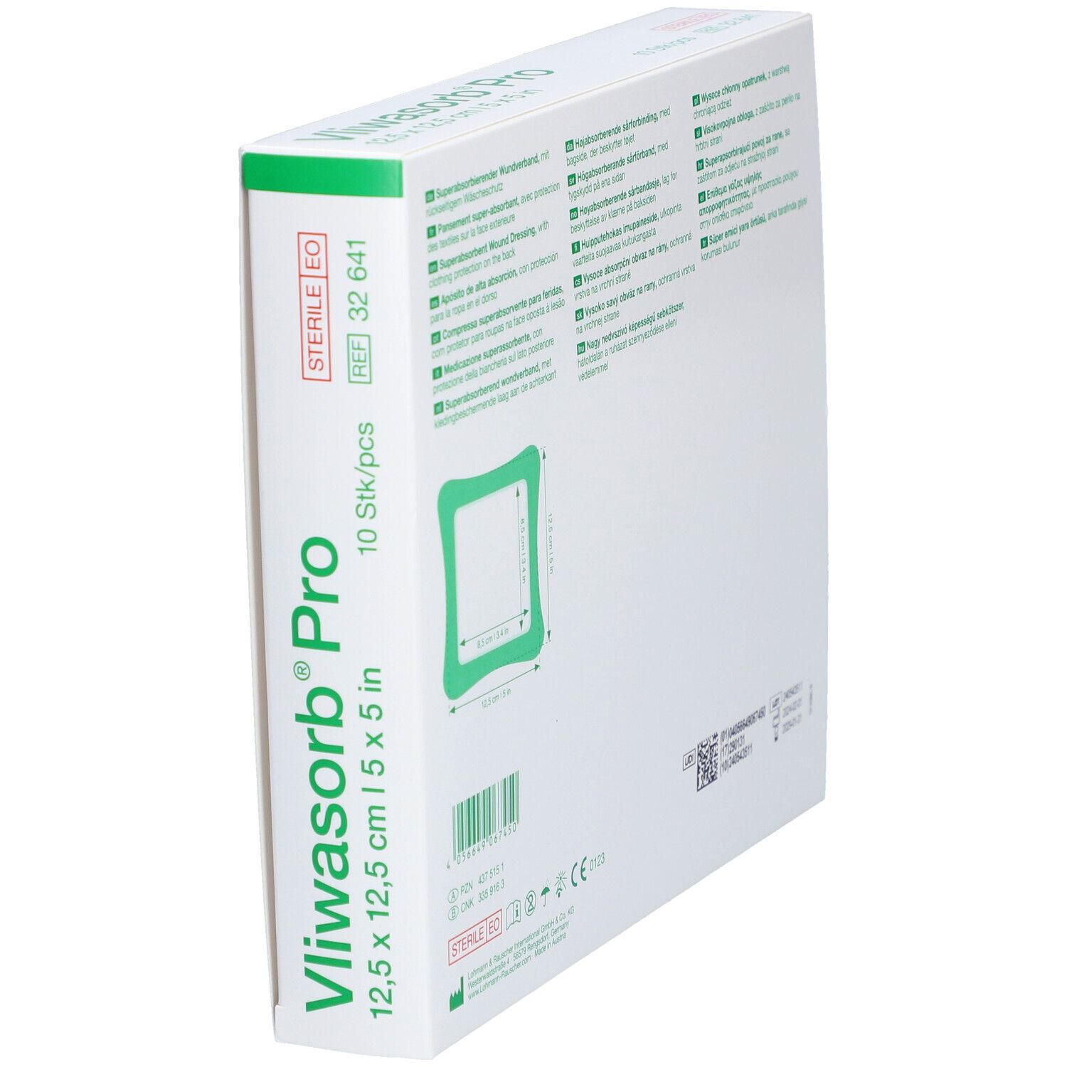 L&R Vliwasorb® Pro - Pansement super-absorbant 12,5 x 12,5 cm
