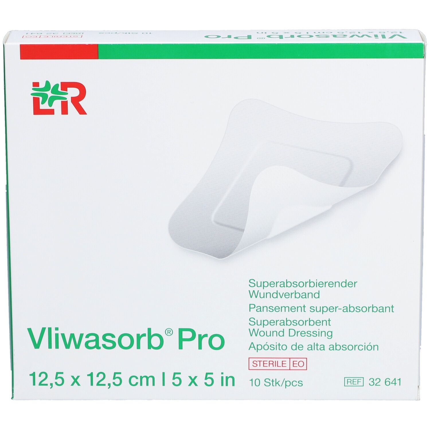 L&R Vliwasorb® Pro - Pansement super-absorbant 12,5 x 12,5 cm