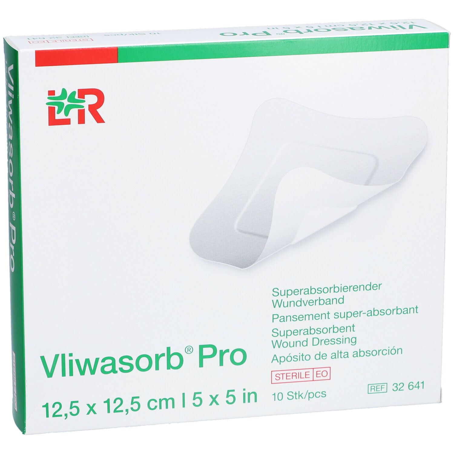 L&R Vliwasorb® Pro - Pansement super-absorbant 12,5 x 12,5 cm