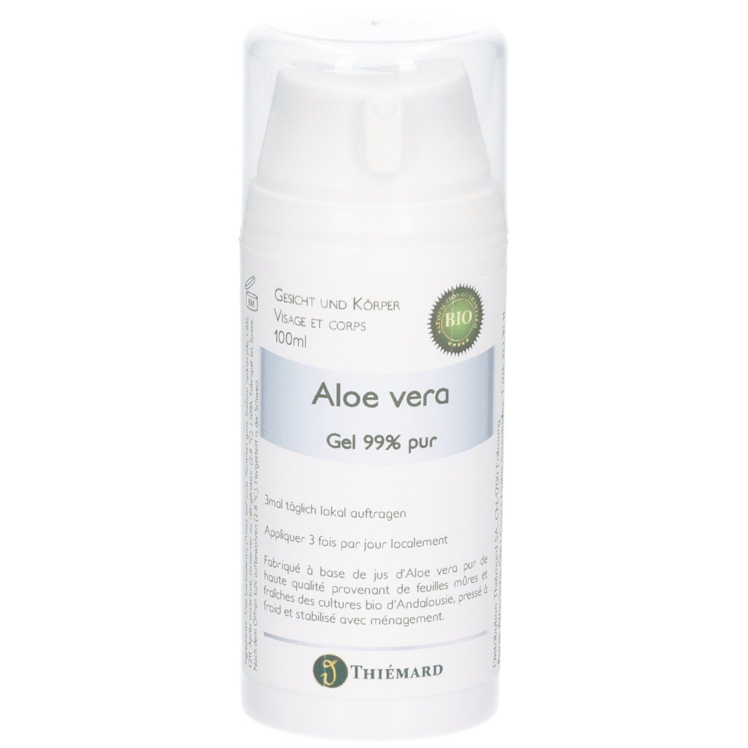 Thiémard Aloe Vera Gel 99 % rein, Bio, für Gesicht und Körper: product photo