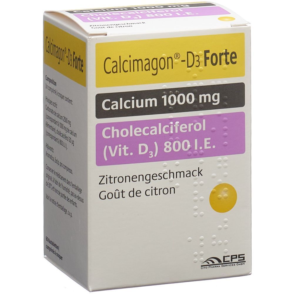 CALCIMAGON D3 Forte Kautabl Zitrone Ds 60 Stk