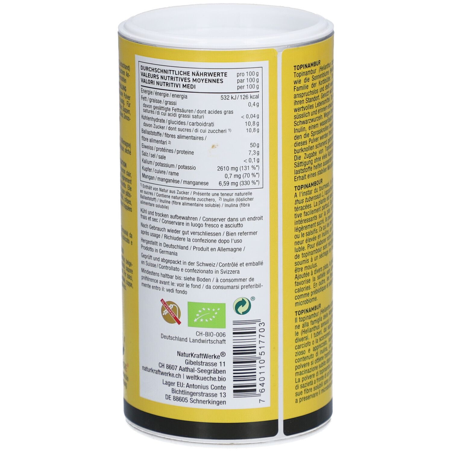NATURKRAFTWERKE Poudre de topinambour bio