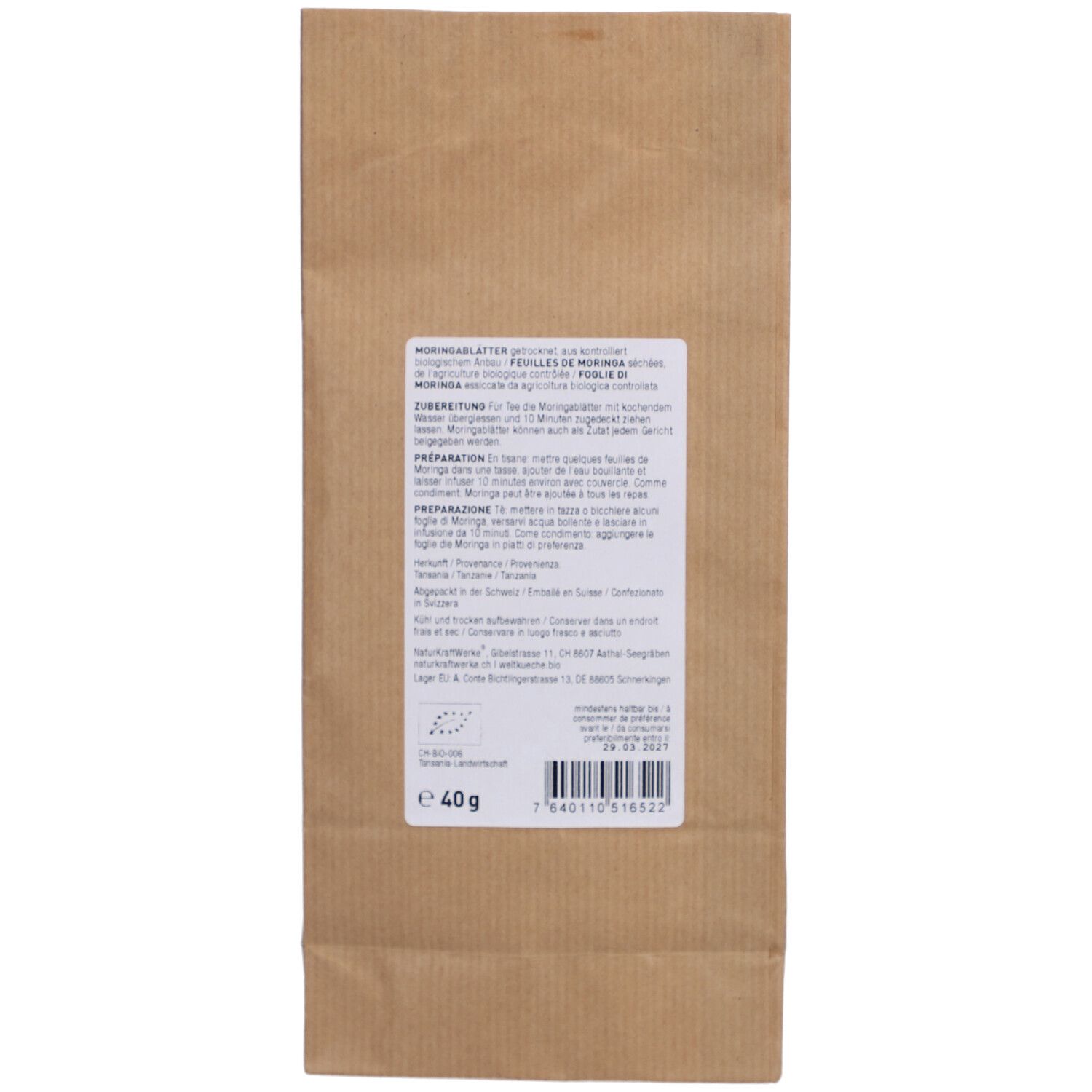 NATURKRAFTWERKE Moringa Tee bio